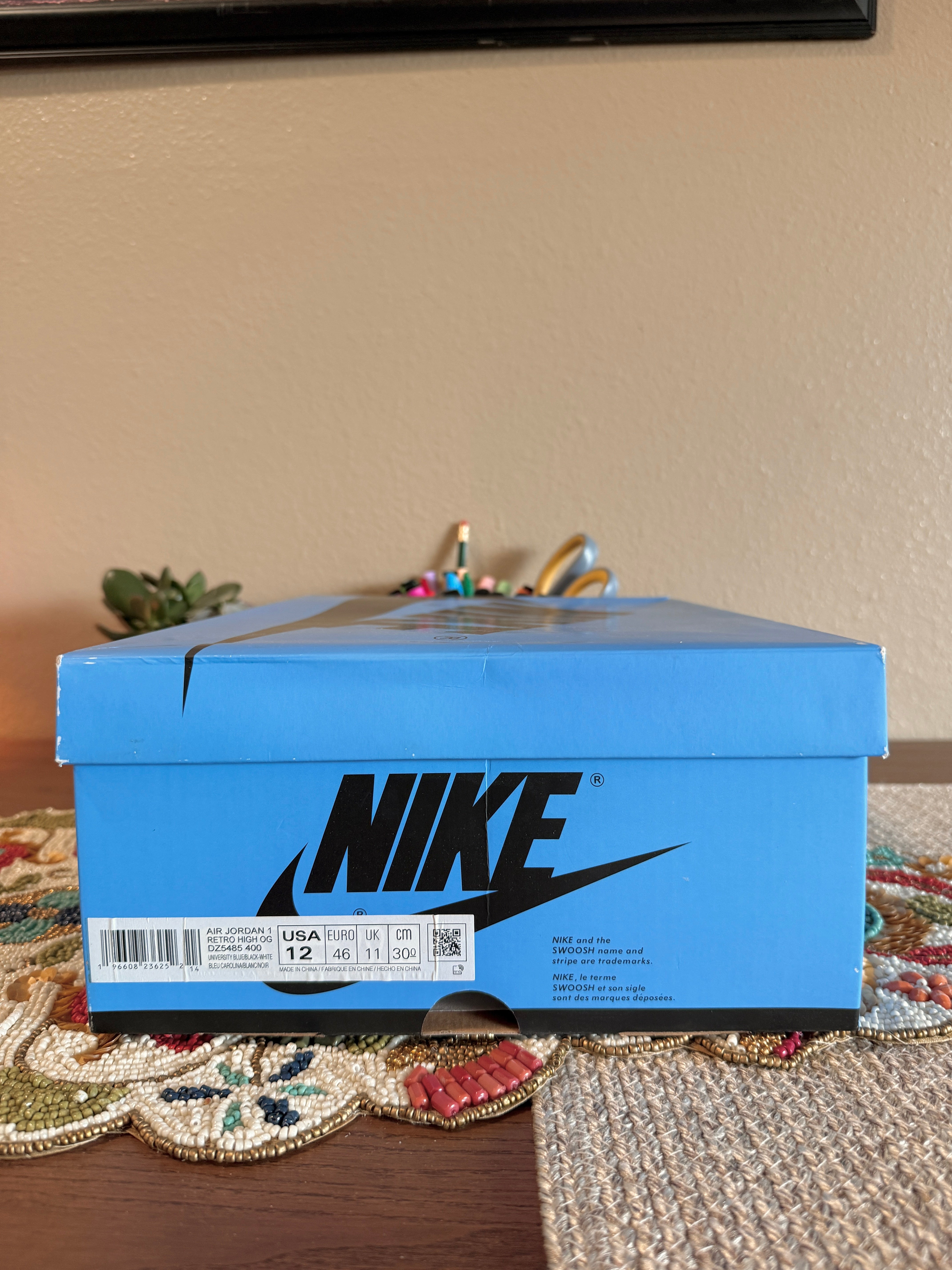 Jordan 1 Retro High OG UNC Toe Size 12