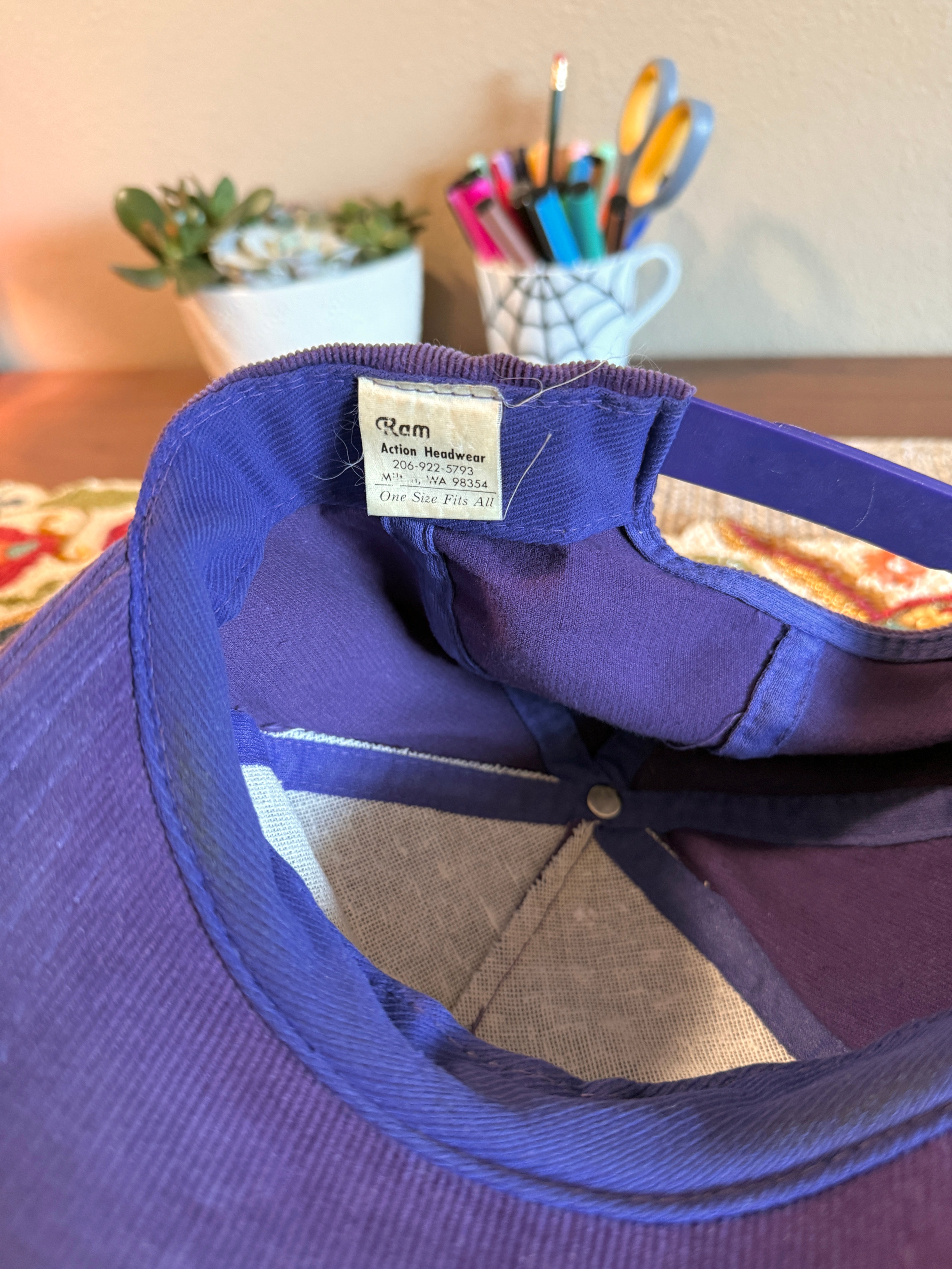 80s UW Huskies Corduroy Snapback Purple