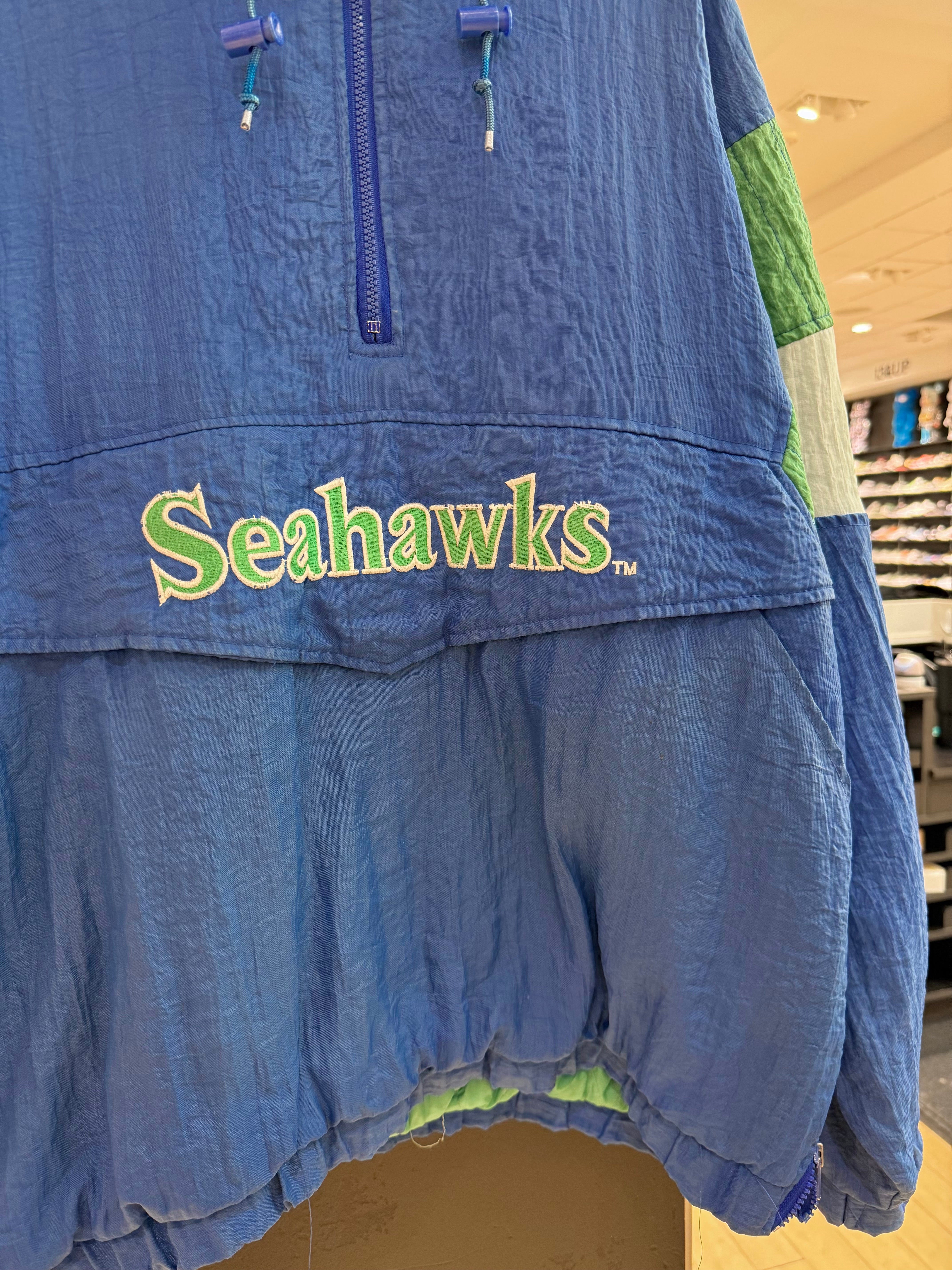 90s Starter Seattle Seahawks Hooded Jacket Sz L