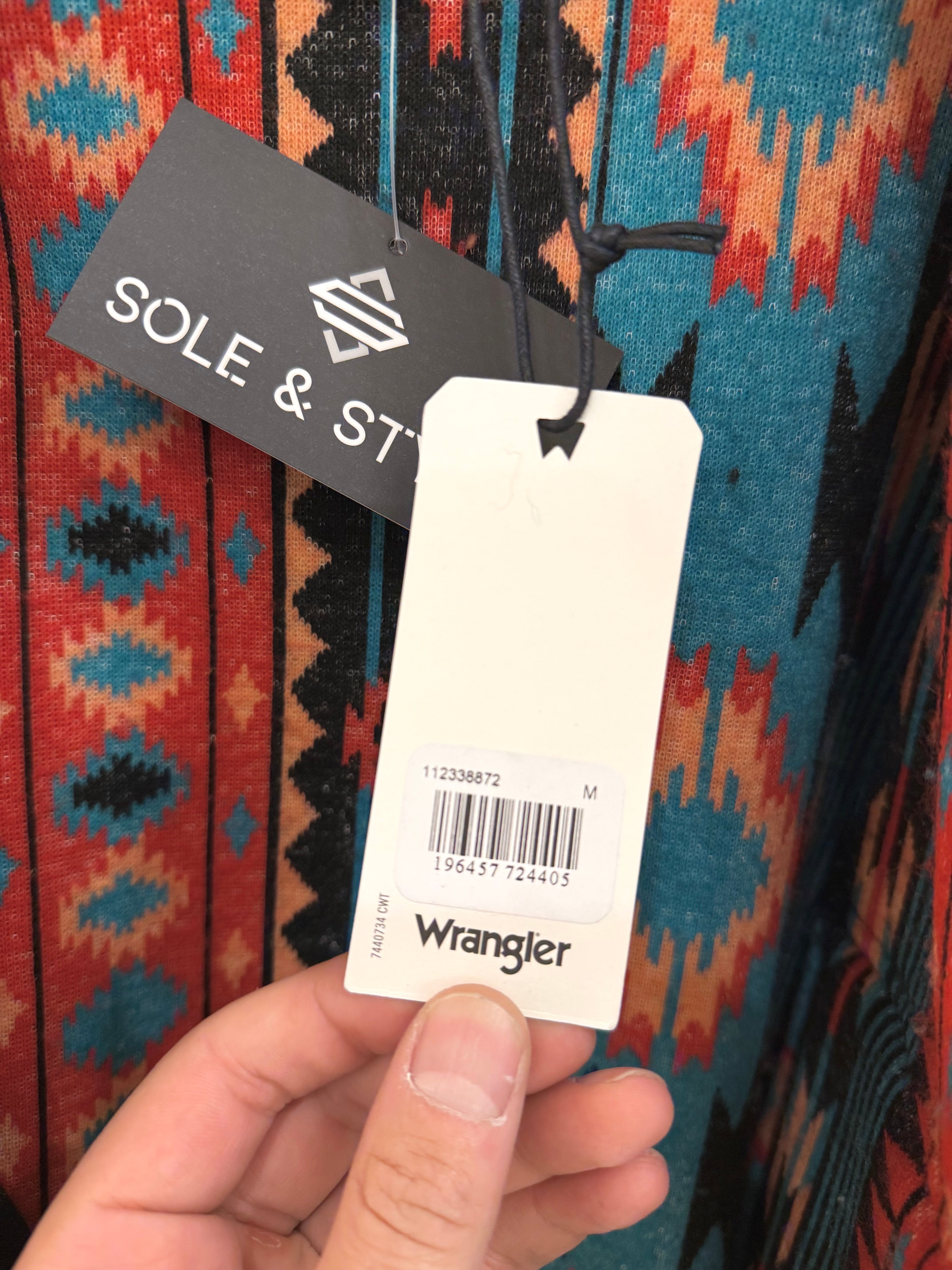 Wrangler Aztec Fleece Jacket Sz M