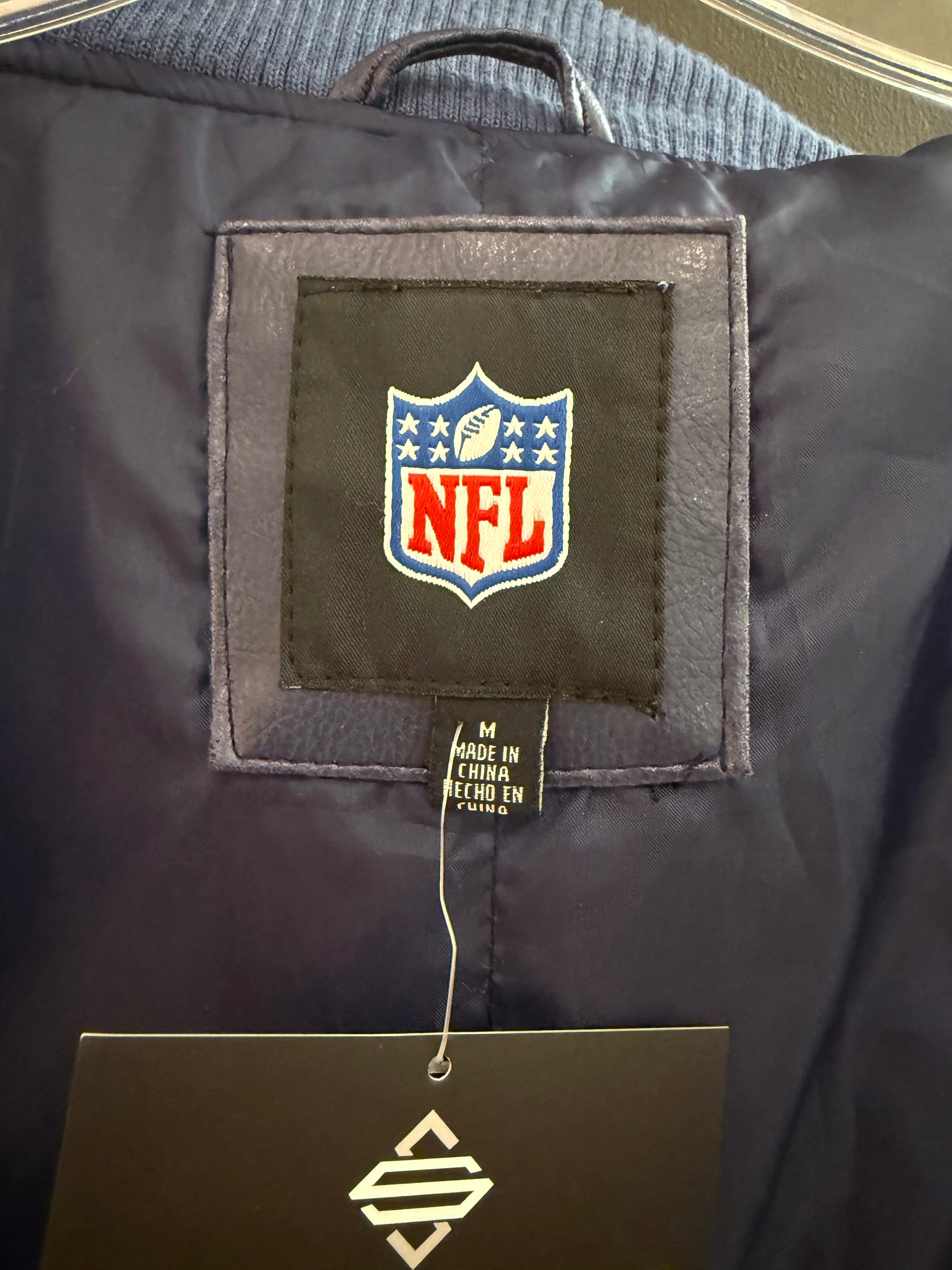 Y2K Seattle Seahawks Leather NFL Jacket Sz M