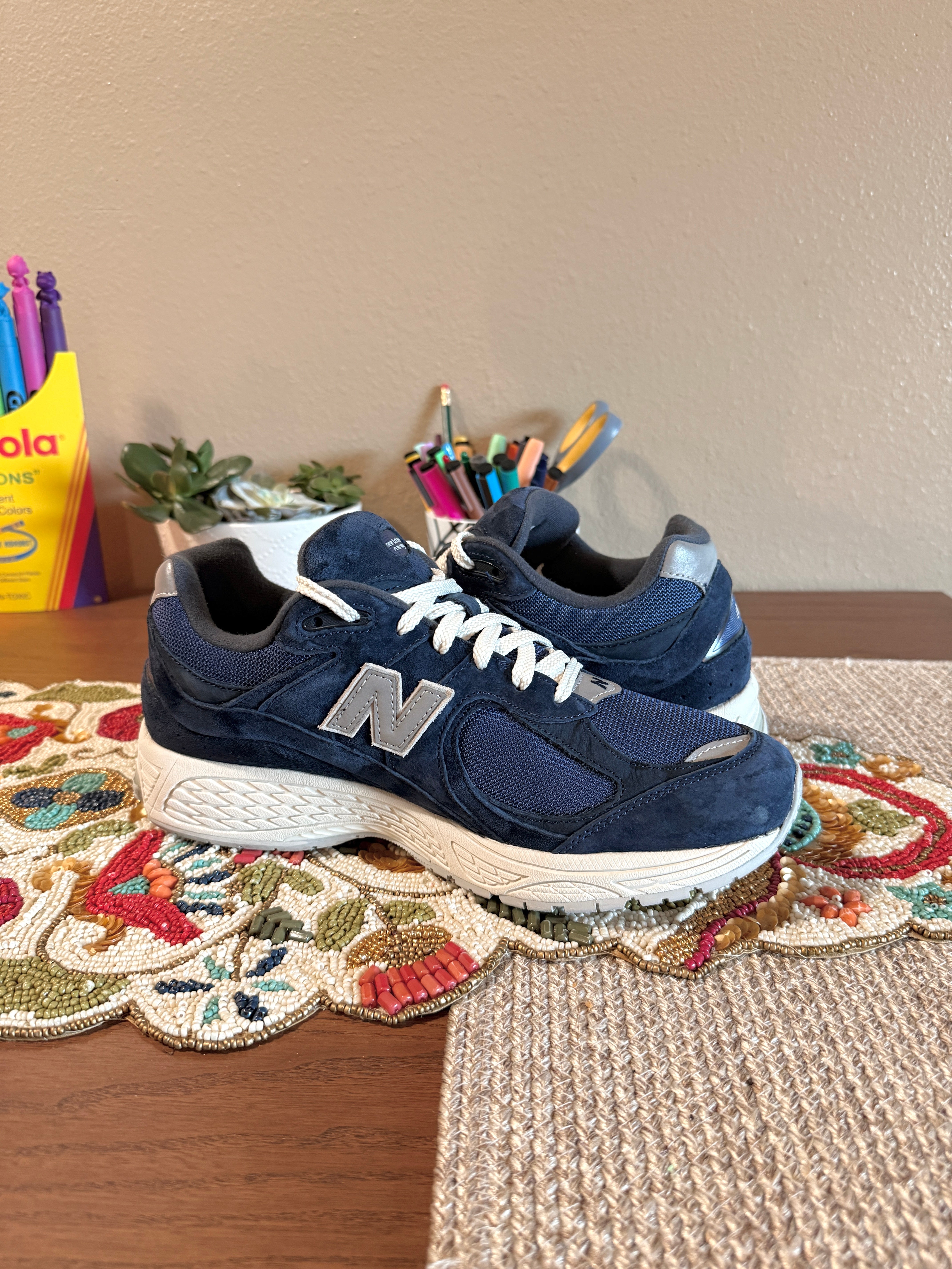 New Balance 2002R Navy / Grey Size 10 USED NO BOX