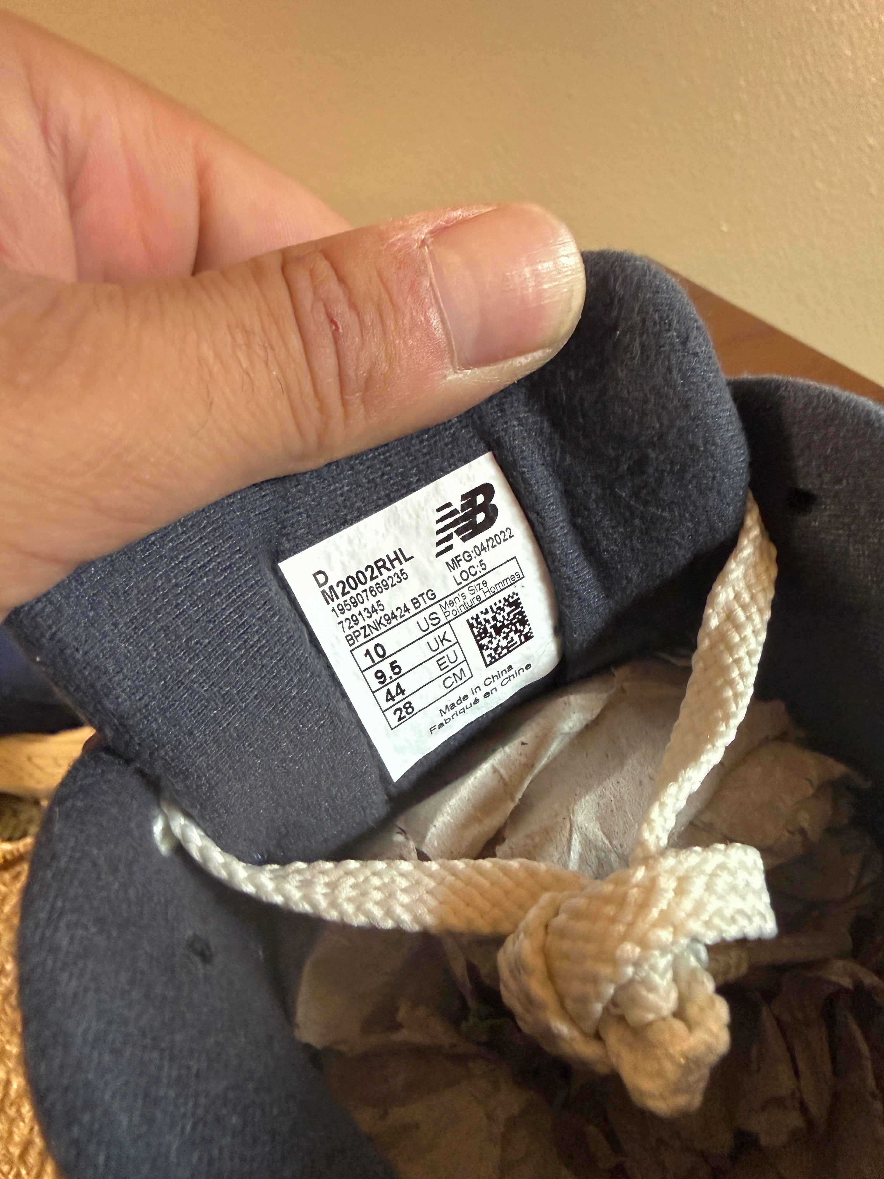 New Balance 2002R Navy / Grey Size 10 USED NO BOX