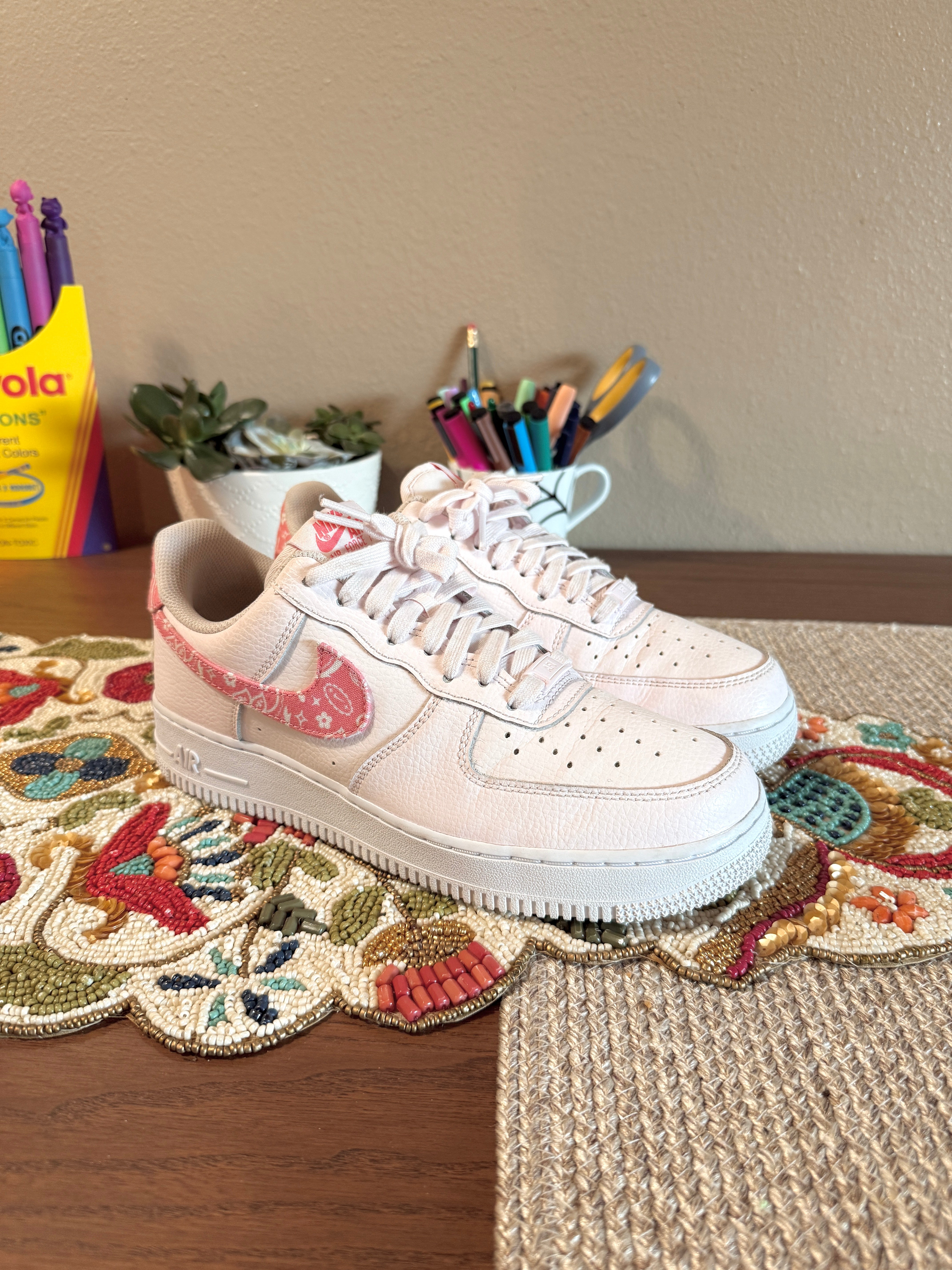 Nike Air Force 1 Low '07 Paisley Pack Pink (Women's) Size 9 USED NO BOX
