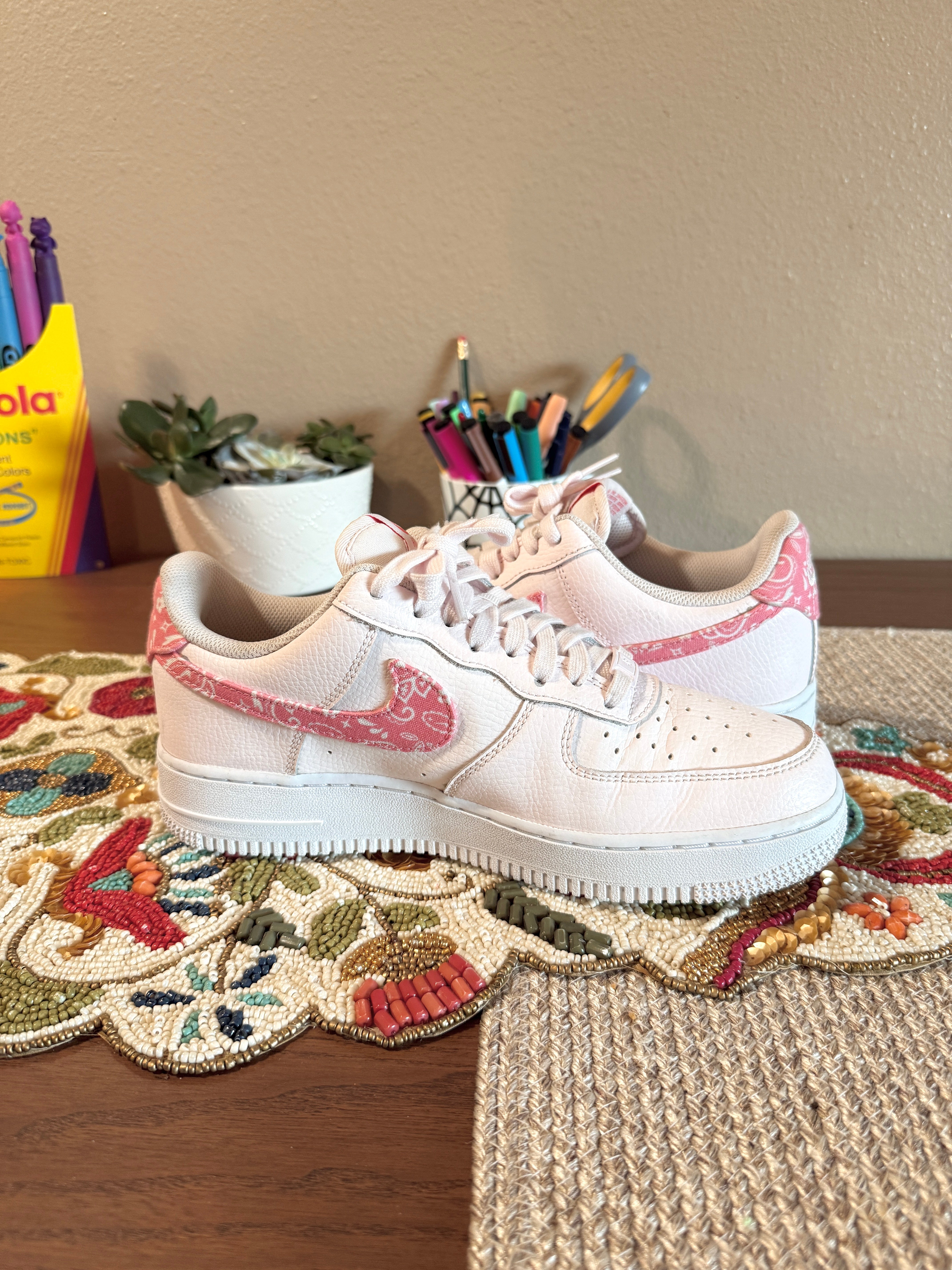 Nike Air Force 1 Low '07 Paisley Pack Pink (Women's) Size 9 USED NO BOX