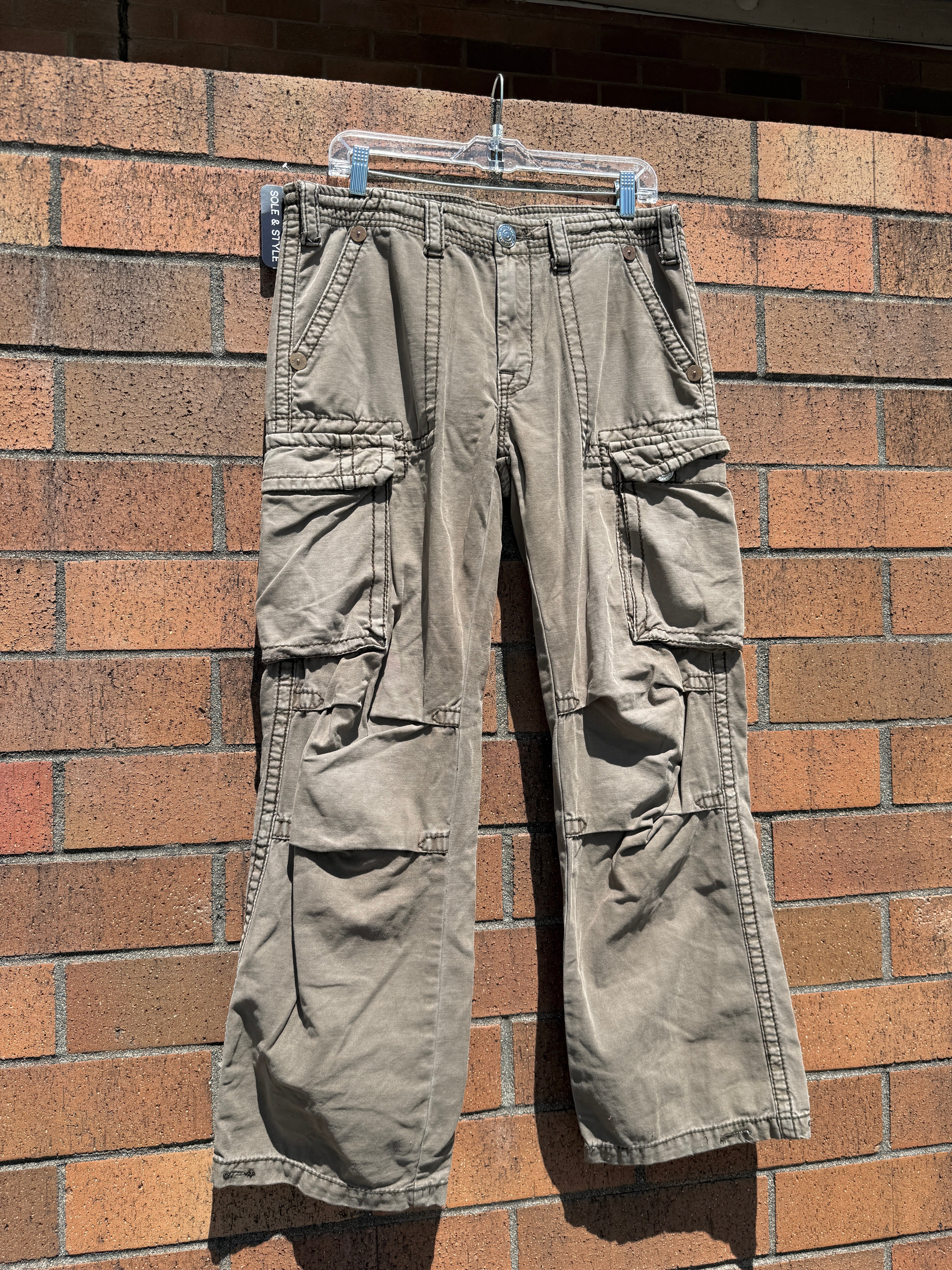 True Religion Olive Green Anthony Cargo Pants Size 32