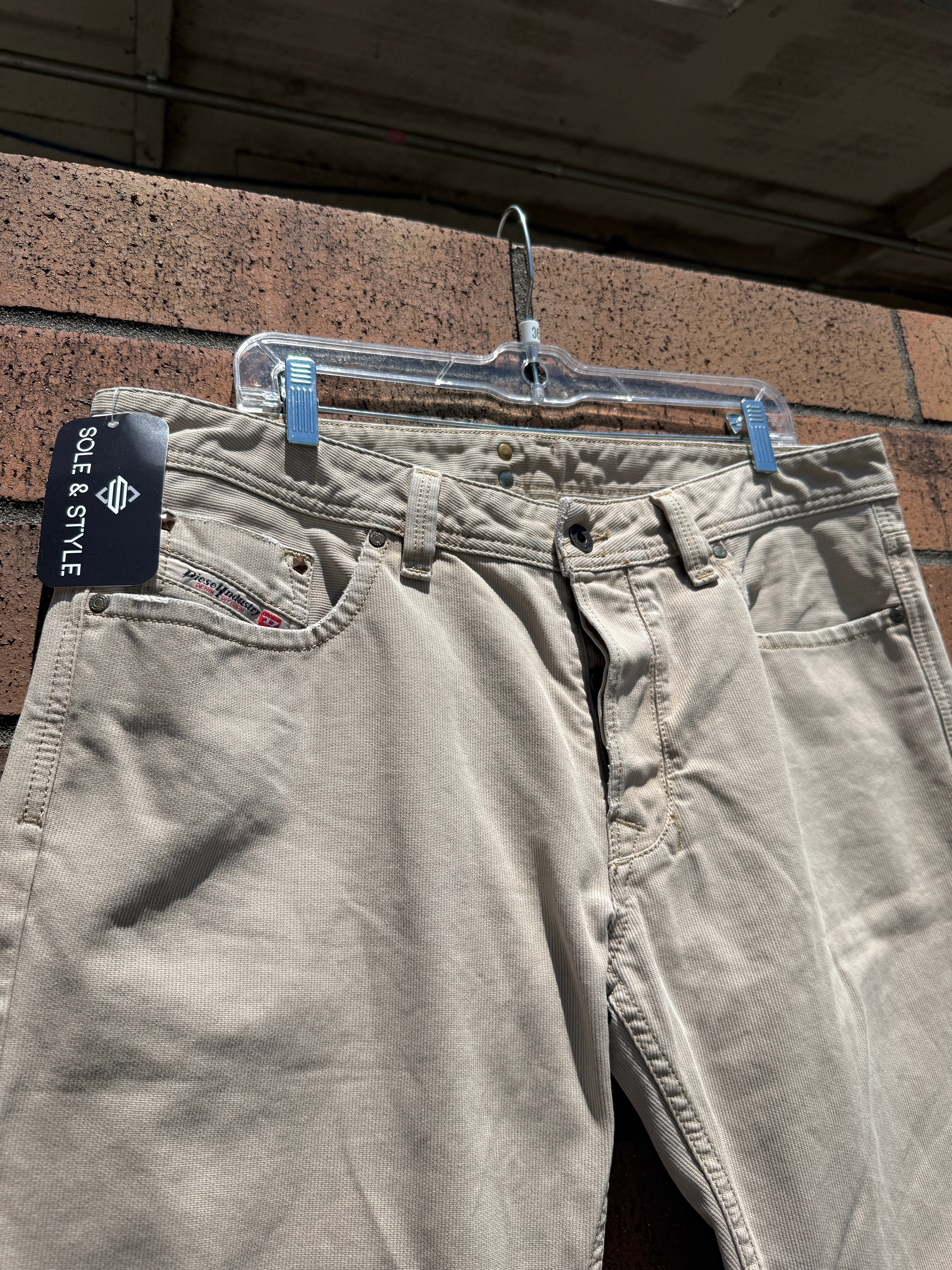 Y2K Diesel Larkee Beige Denim Jeans Size 36