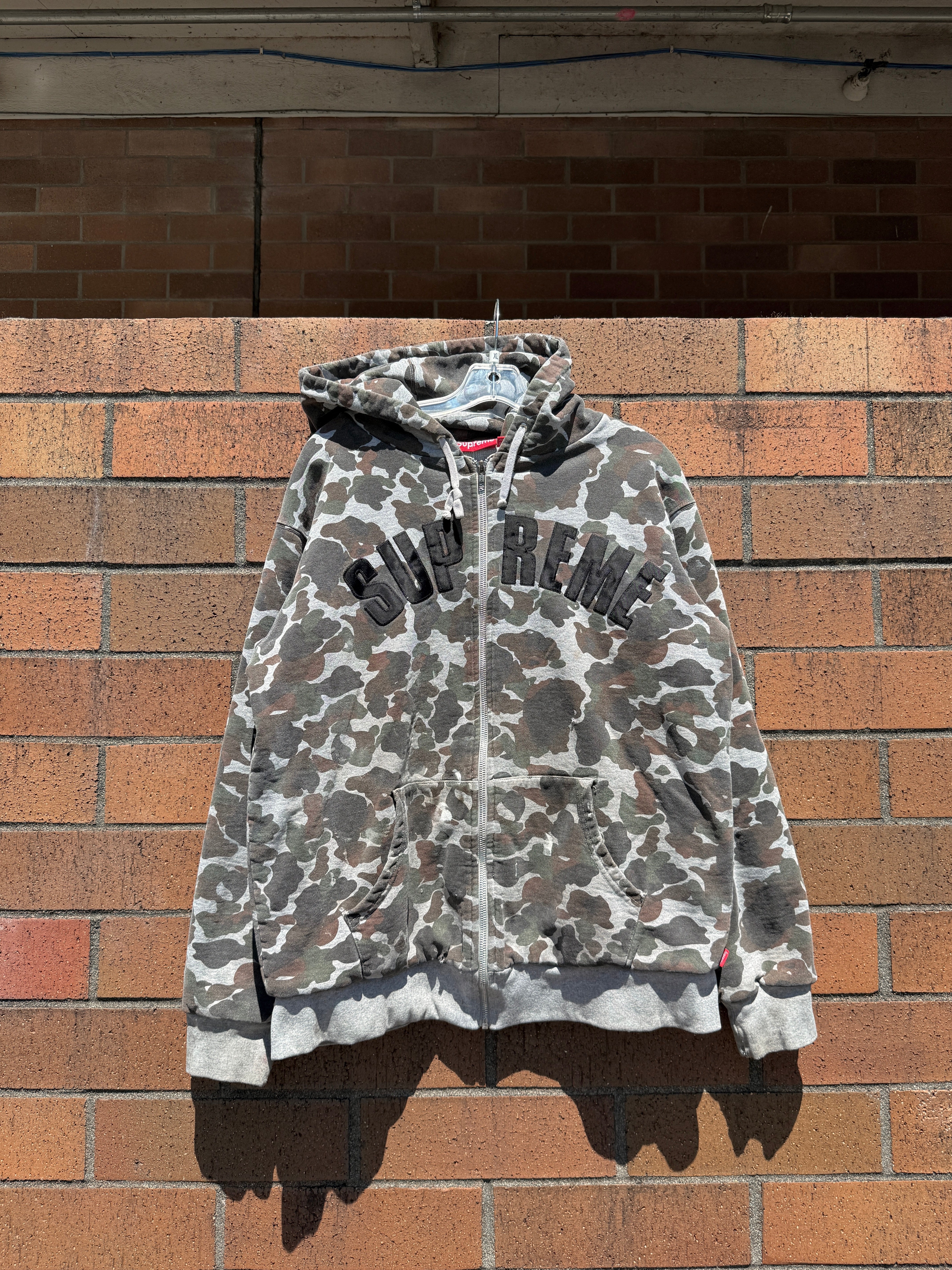 Supreme Arc Logo Thermal Zip Up Hoodie Camo FW12 Size XL