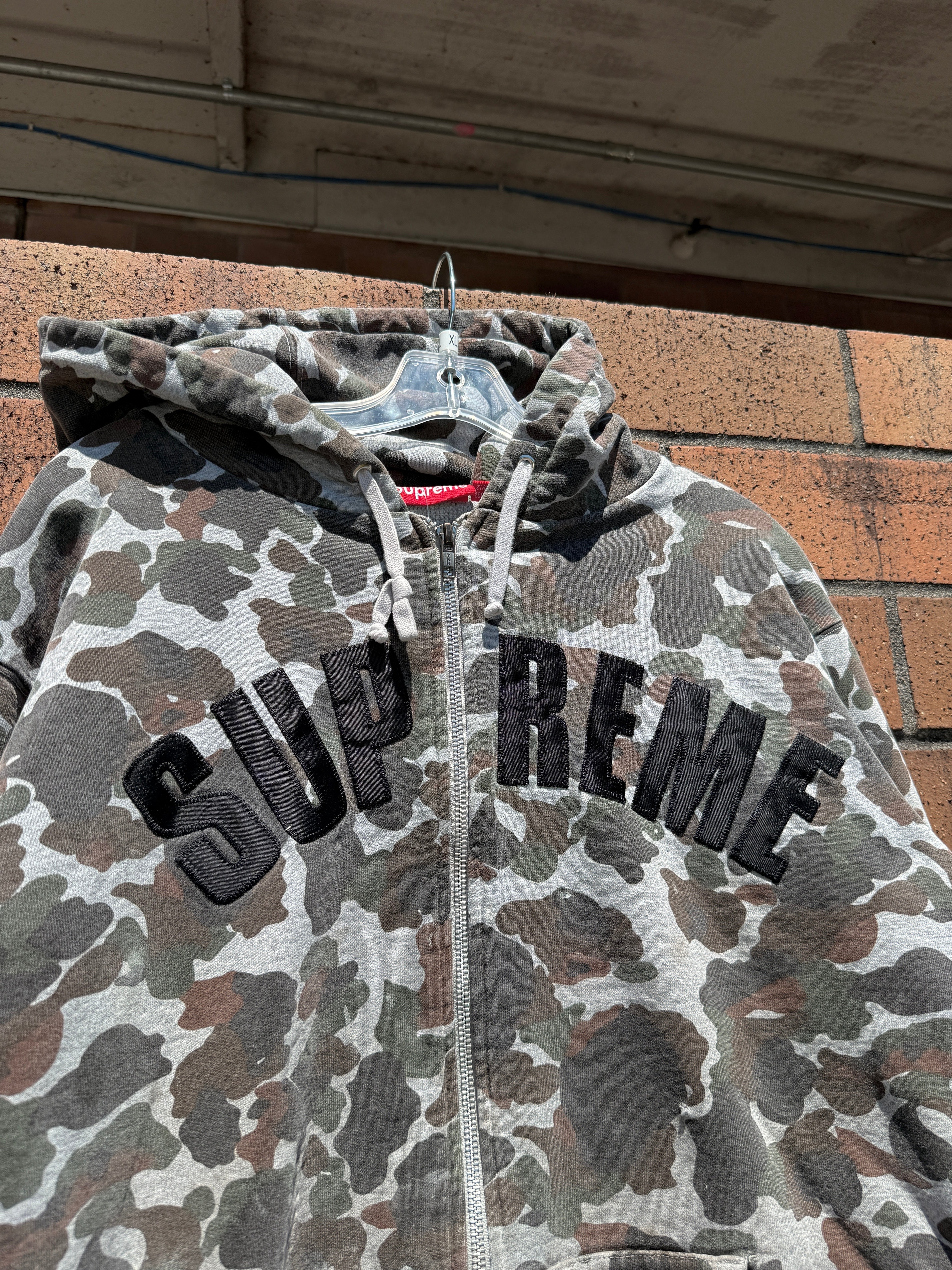 Supreme Arc Logo Thermal Zip Up Hoodie Camo FW12 Size XL