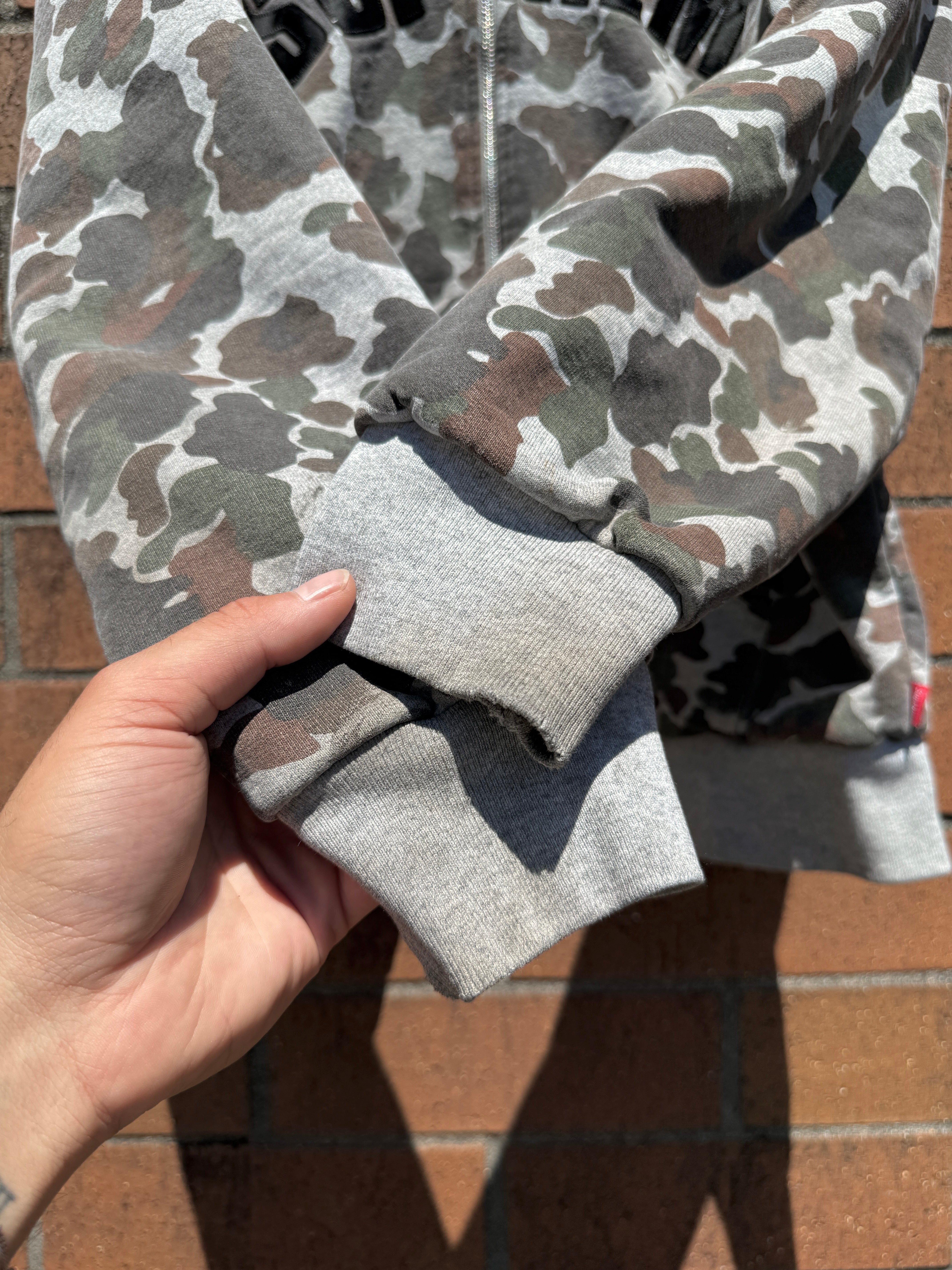 Supreme Arc Logo Thermal Zip Up Hoodie Camo FW12 Size XL
