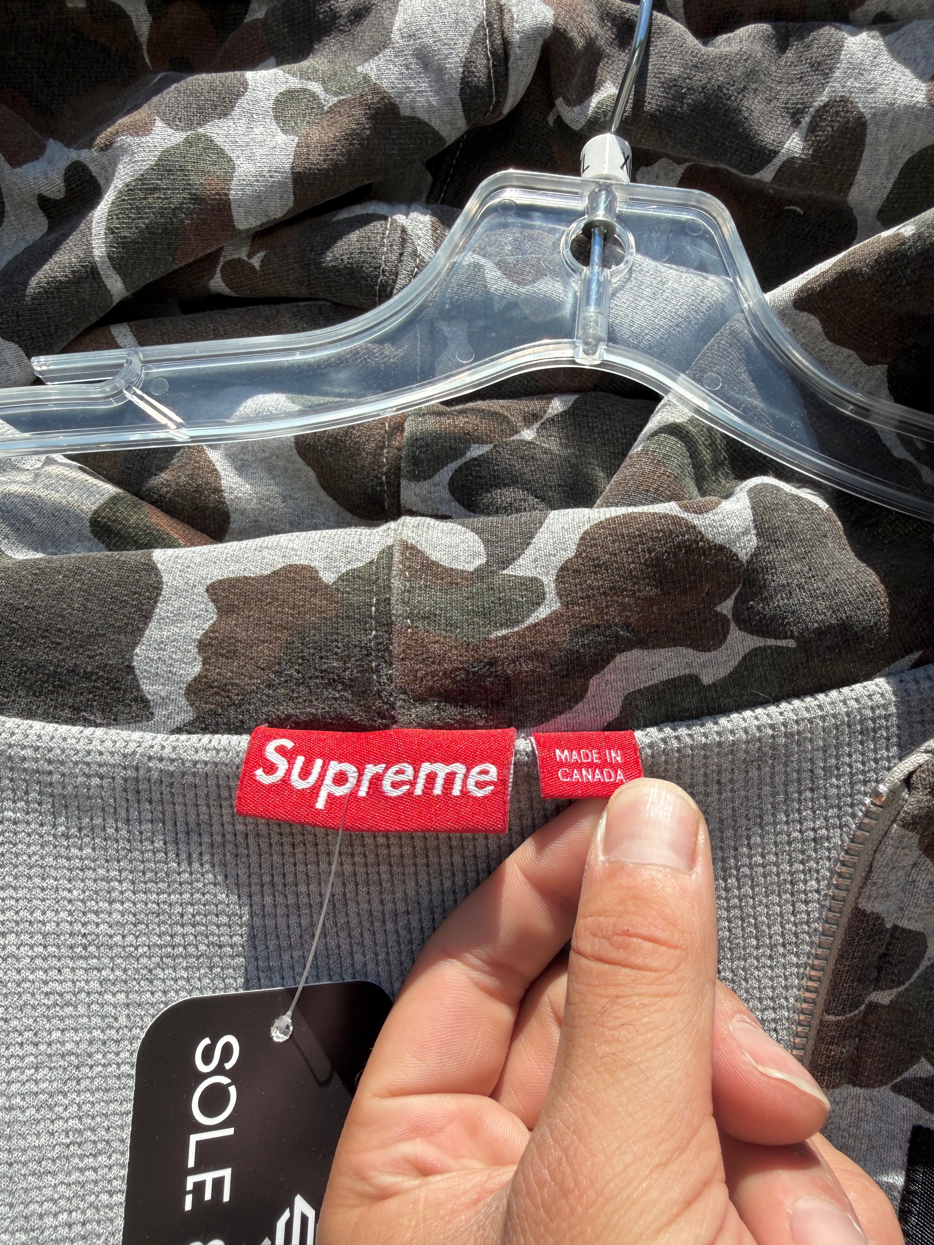 Supreme Arc Logo Thermal Zip Up Hoodie Camo FW12 Size XL