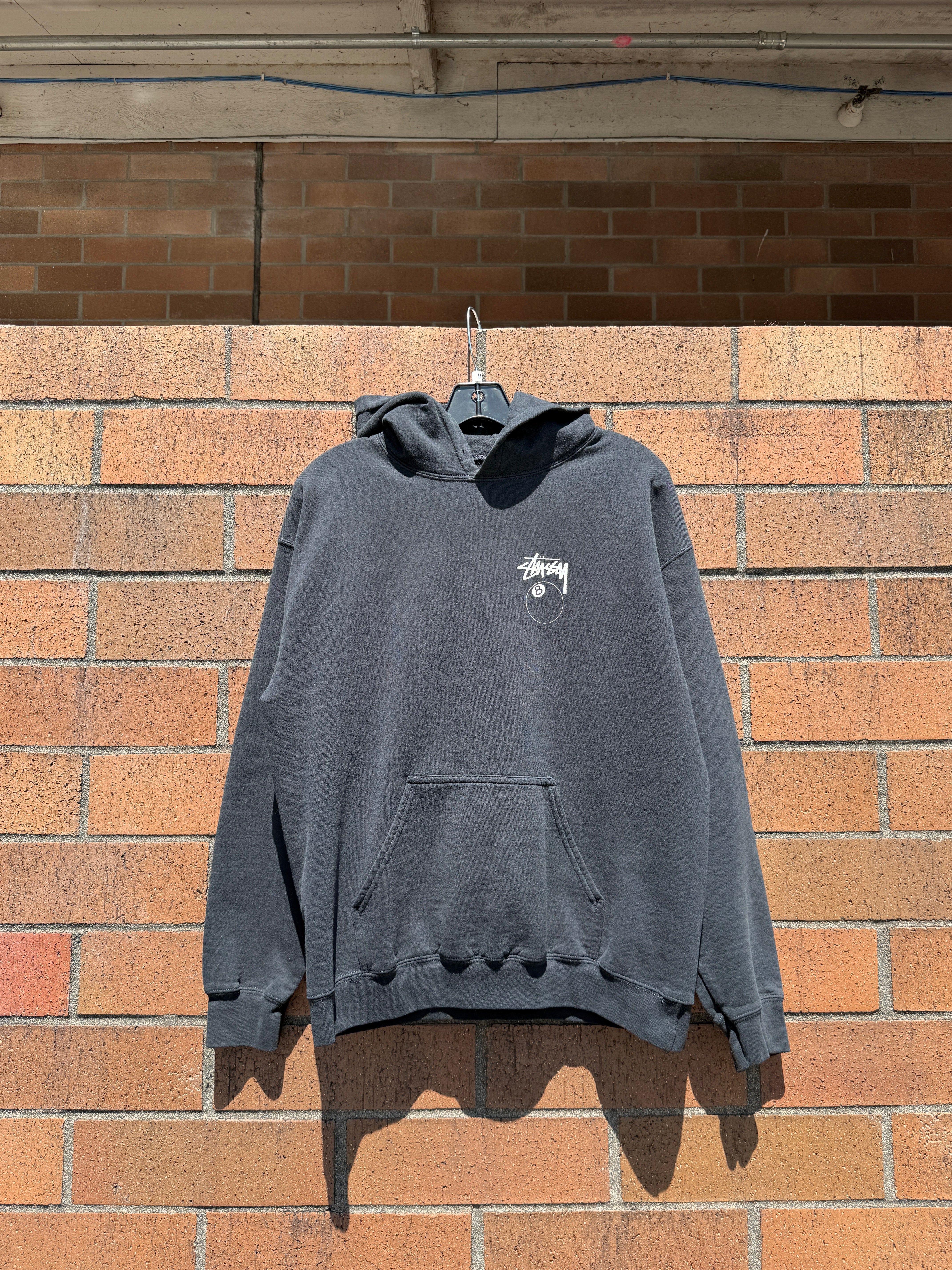 Y2K Stussy 8 Ball Hoodie Black Size M