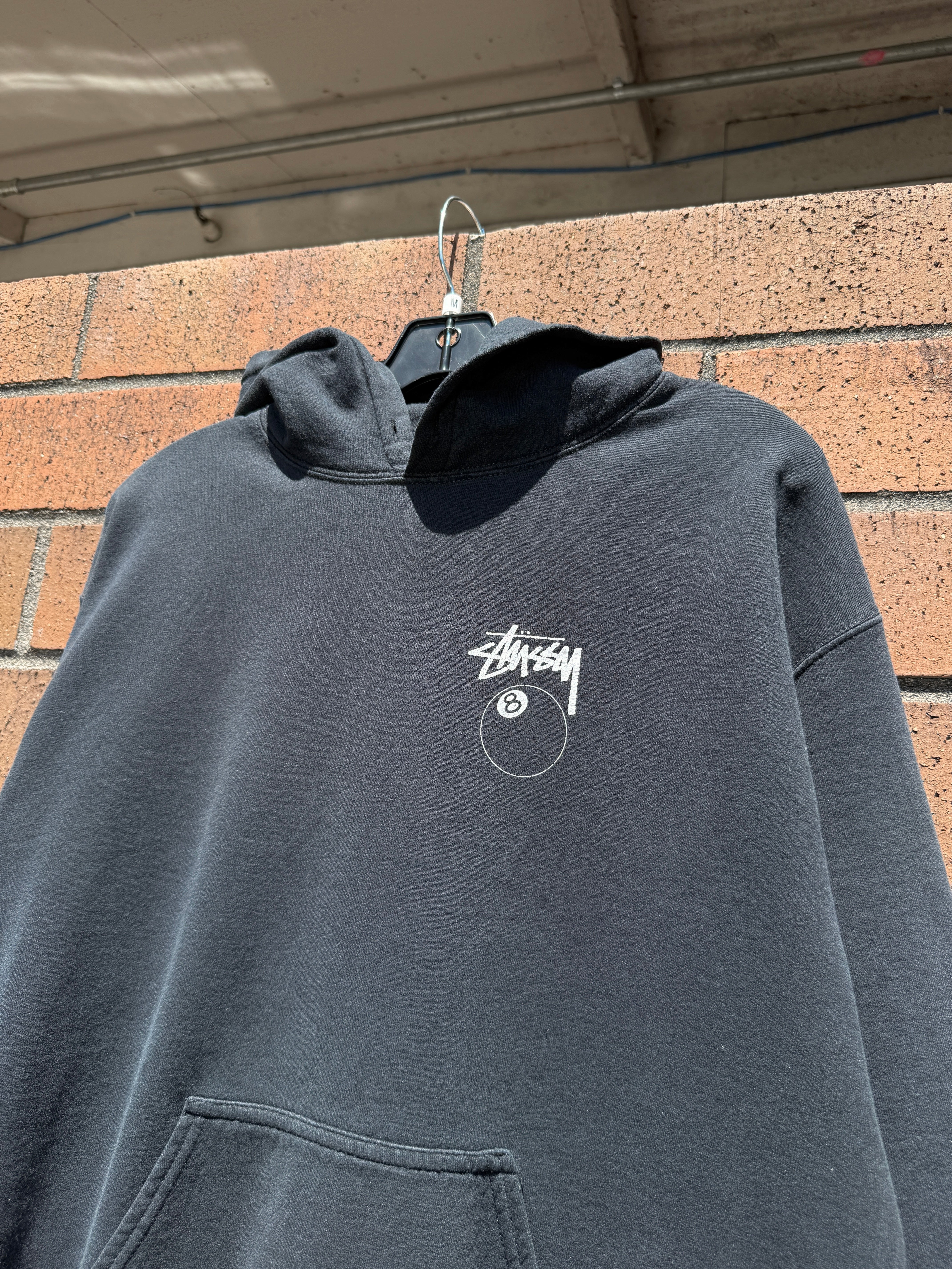 Y2K Stussy 8 Ball Hoodie Black Size M