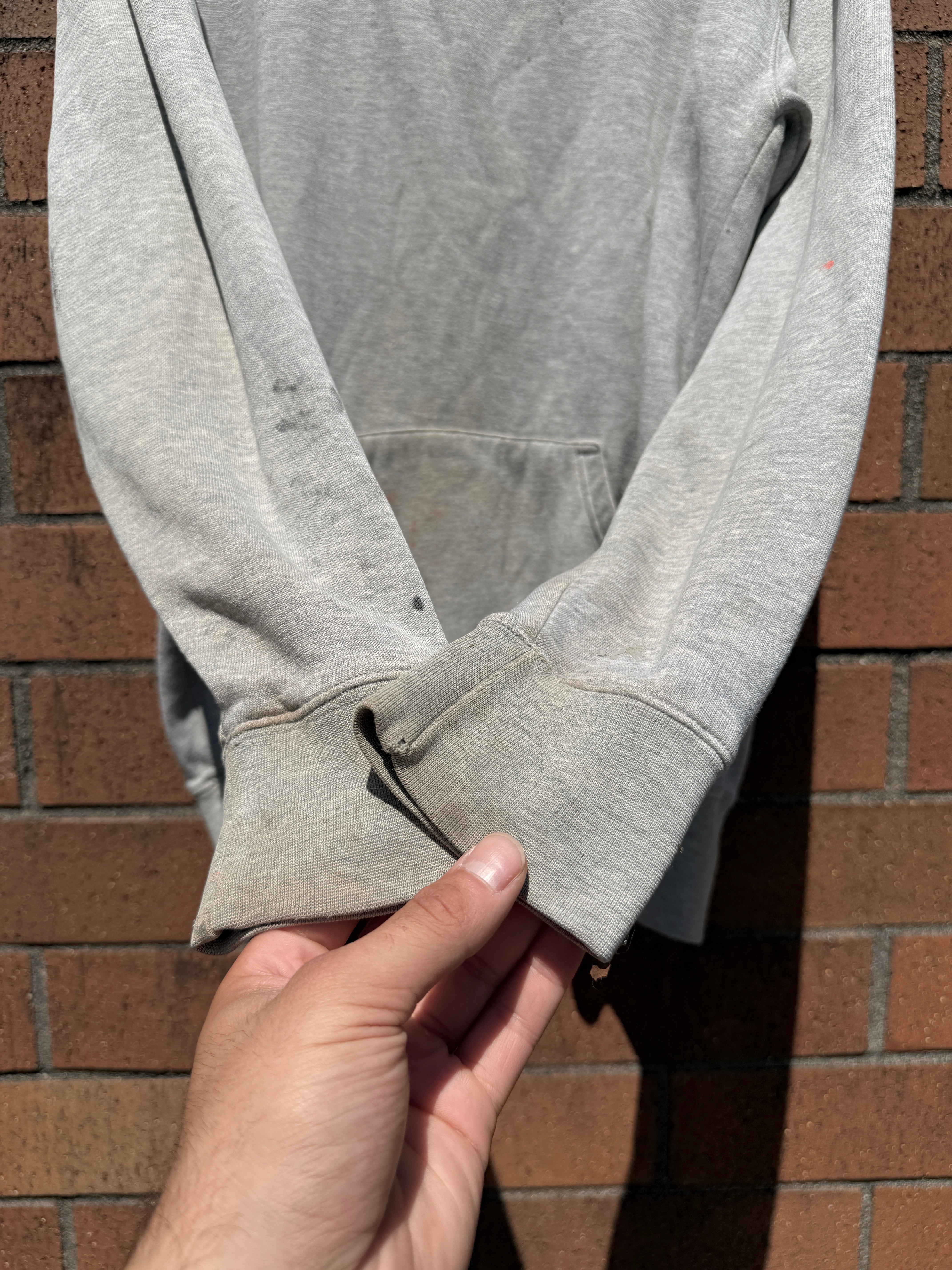 Y2K Alphanumeric Grey / Blue Hoodie Size XL