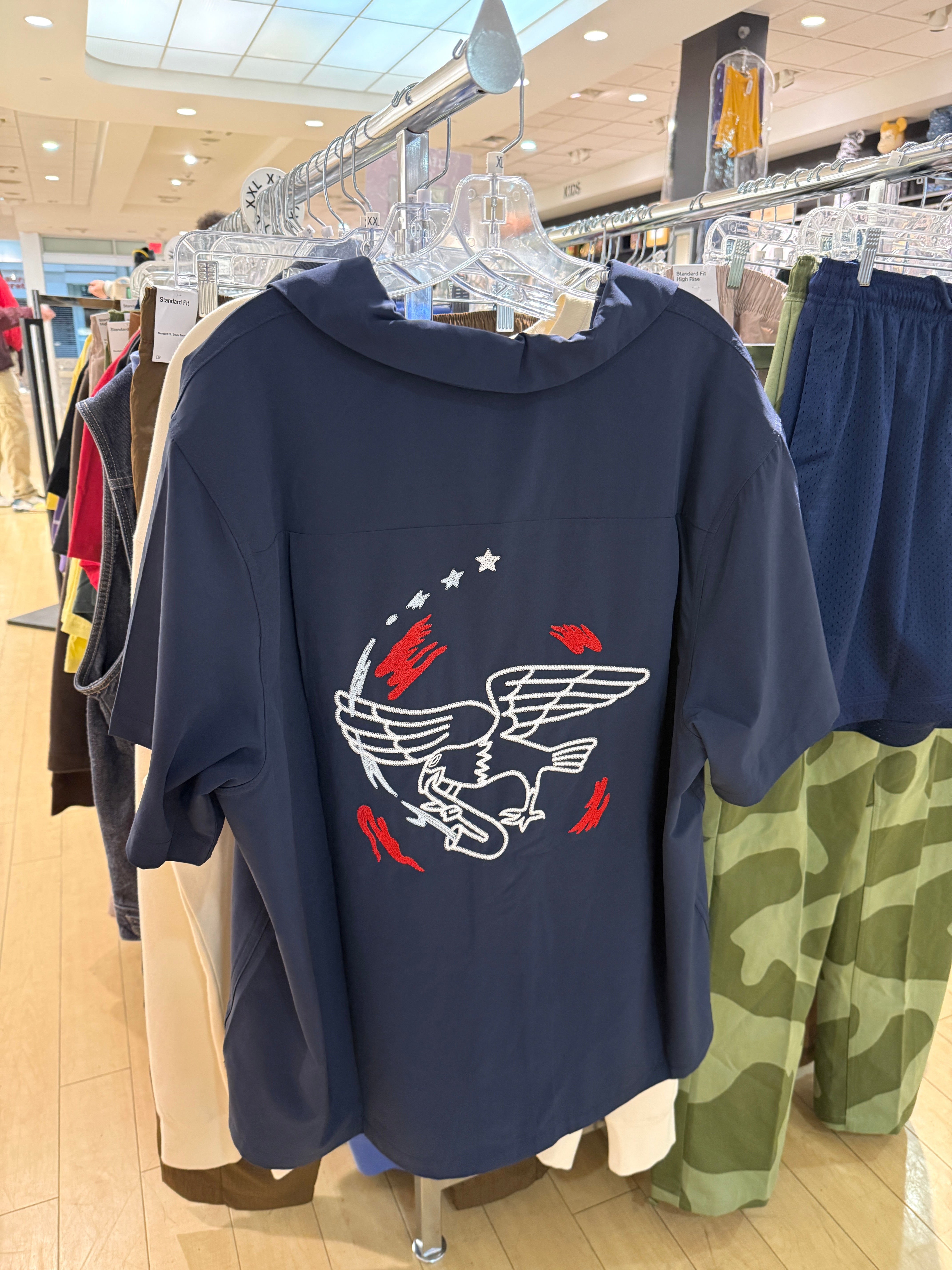 Nike SB Team USA Olympics S/S Bowler Shirt Navy Sz XL