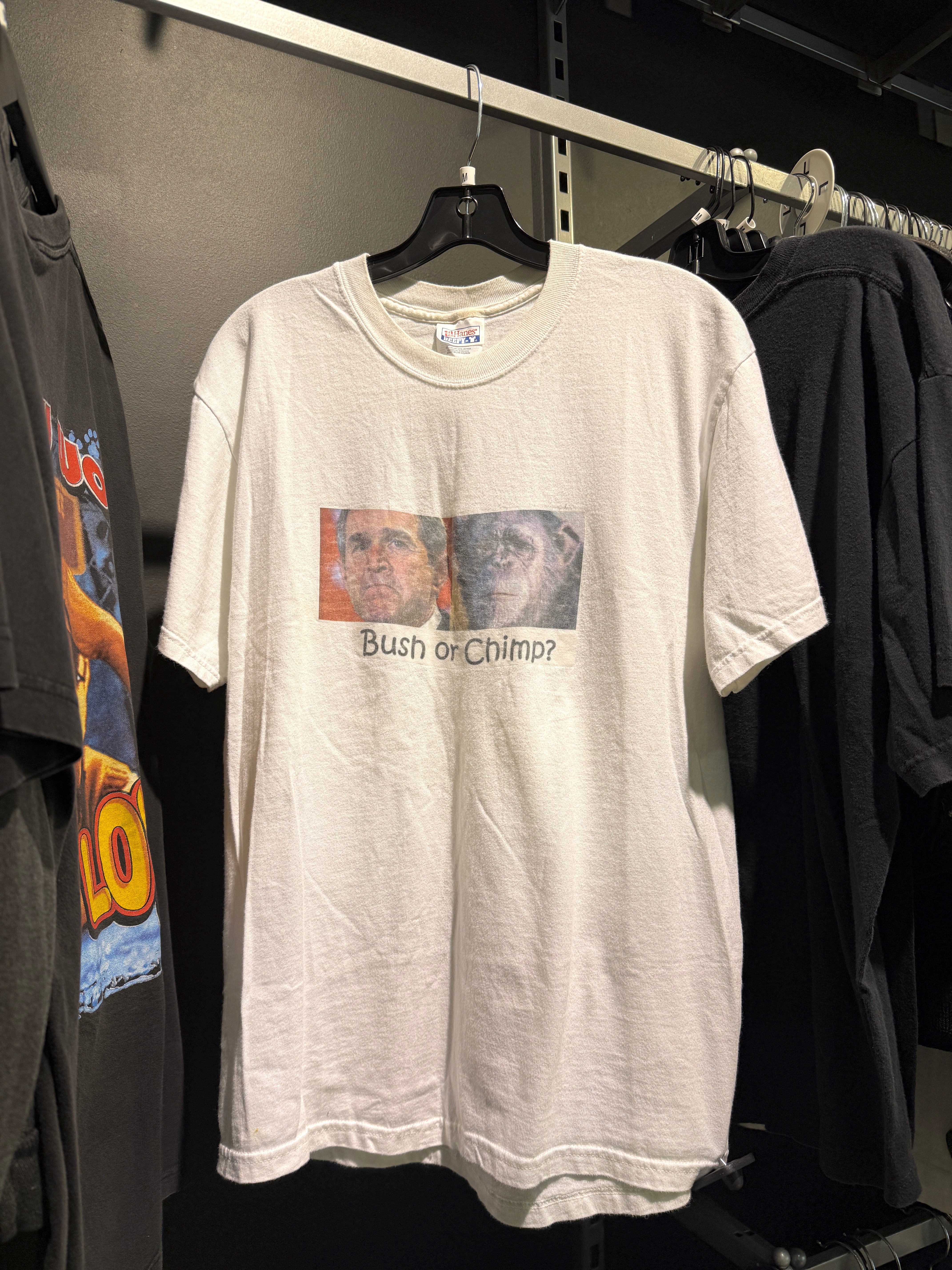 Y2K Bush or Chimp? Tee Sz M