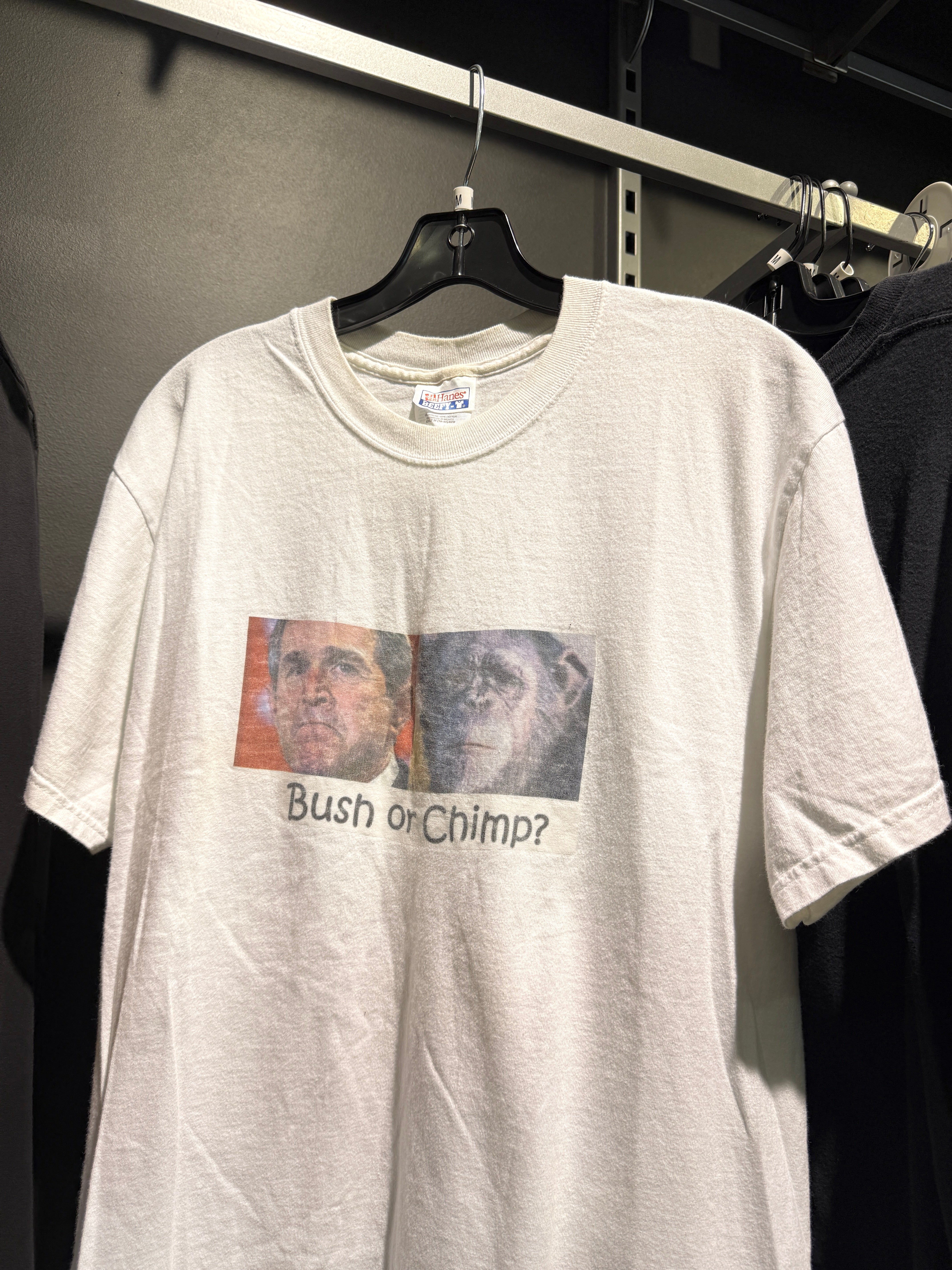 Y2K Bush or Chimp? Tee Sz M