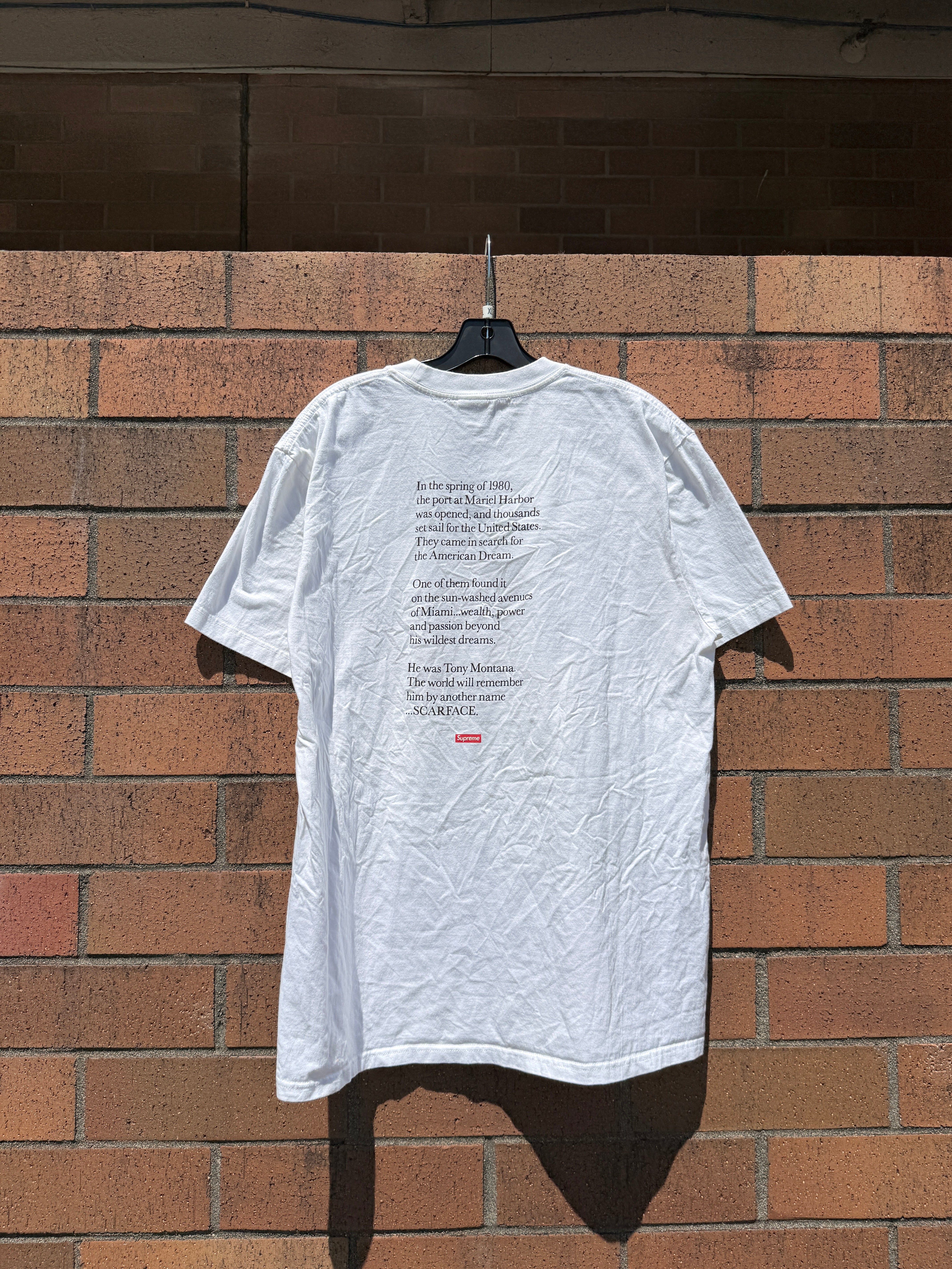 Supreme Scarface Shower Tee White FW17 Size XL