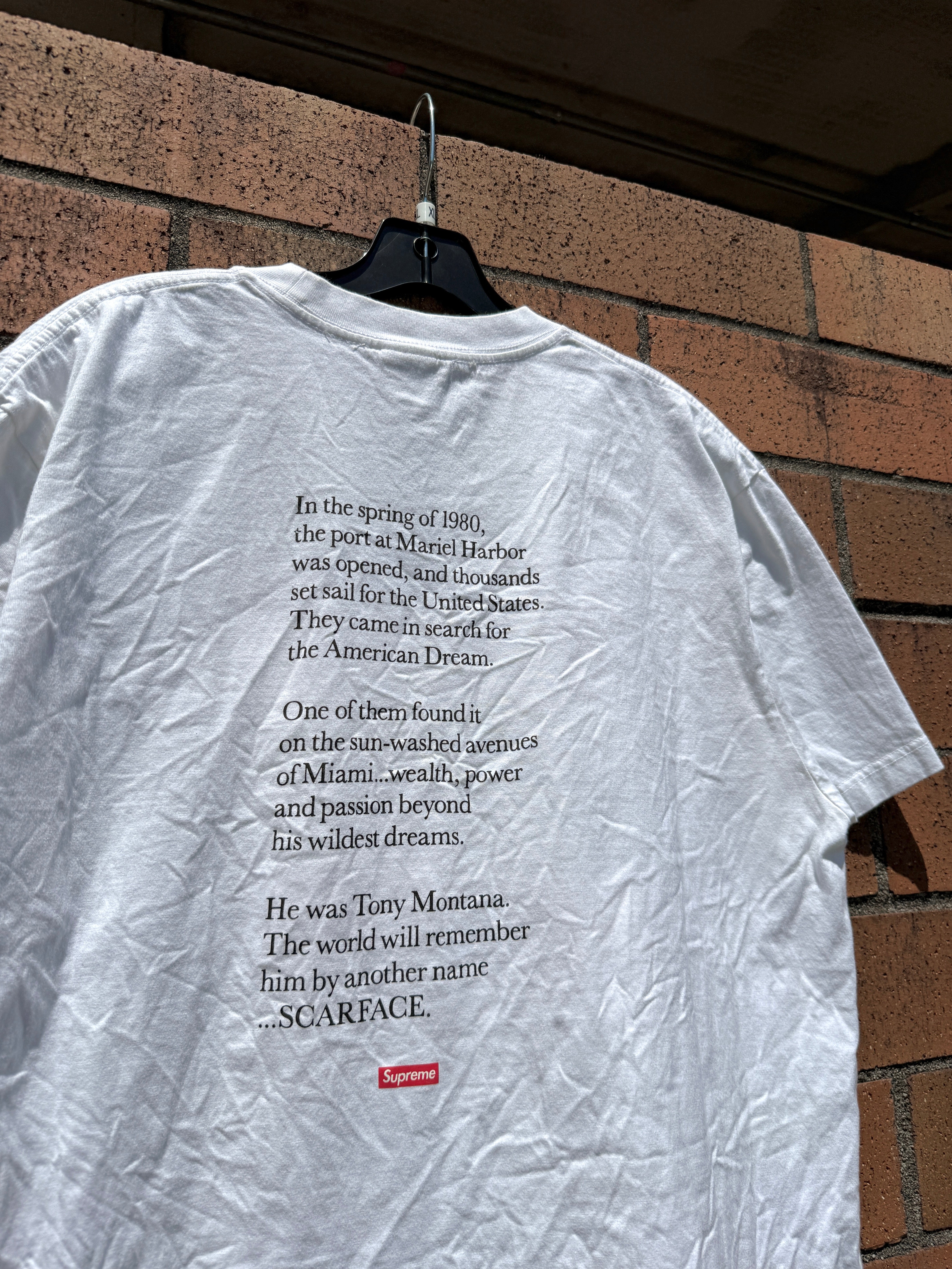 Supreme Scarface Shower Tee White FW17 Size XL