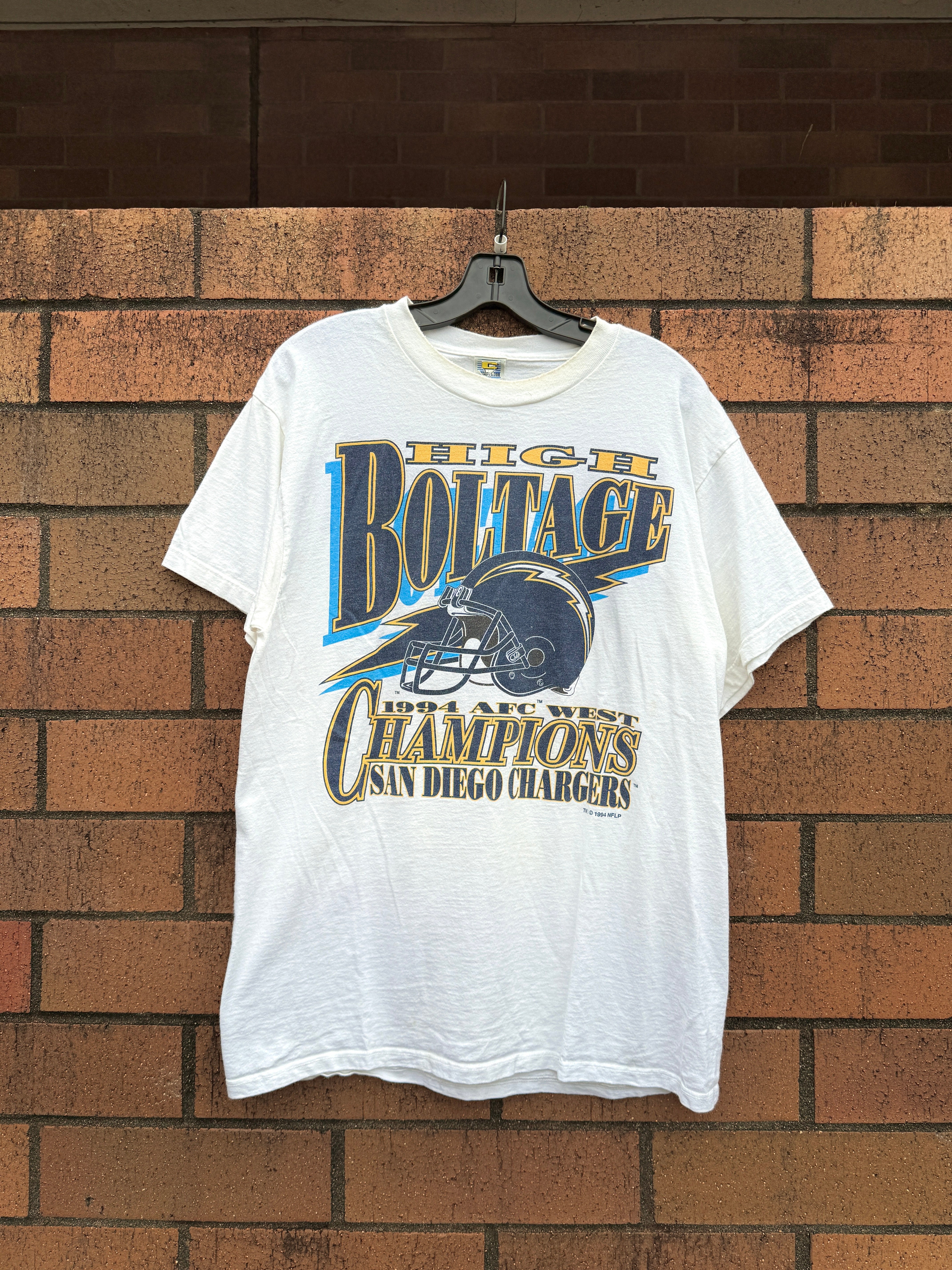 1994 Chargers High Boltage AFC West Champs Tee Size L