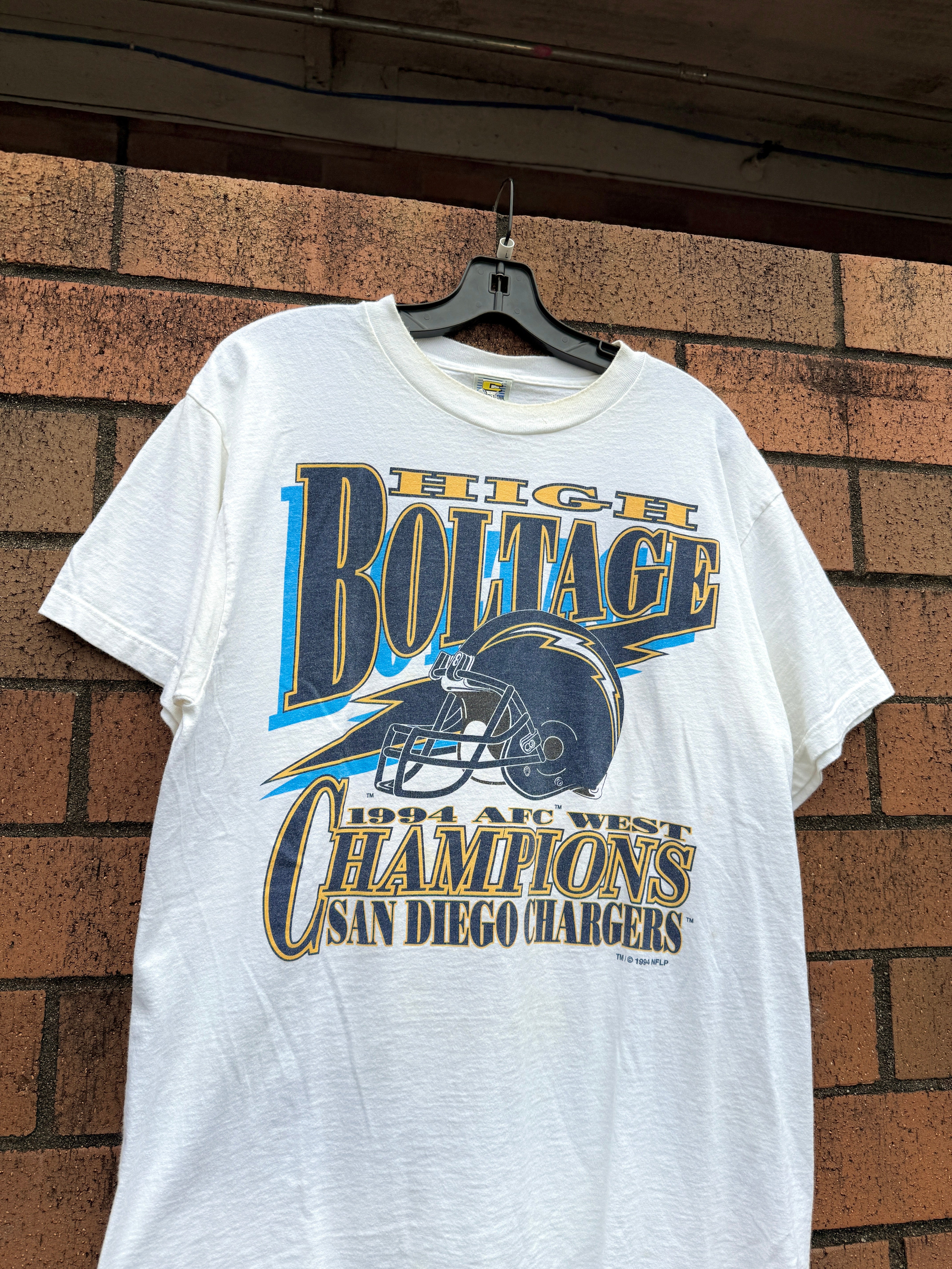 1994 Chargers High Boltage AFC West Champs Tee Size L