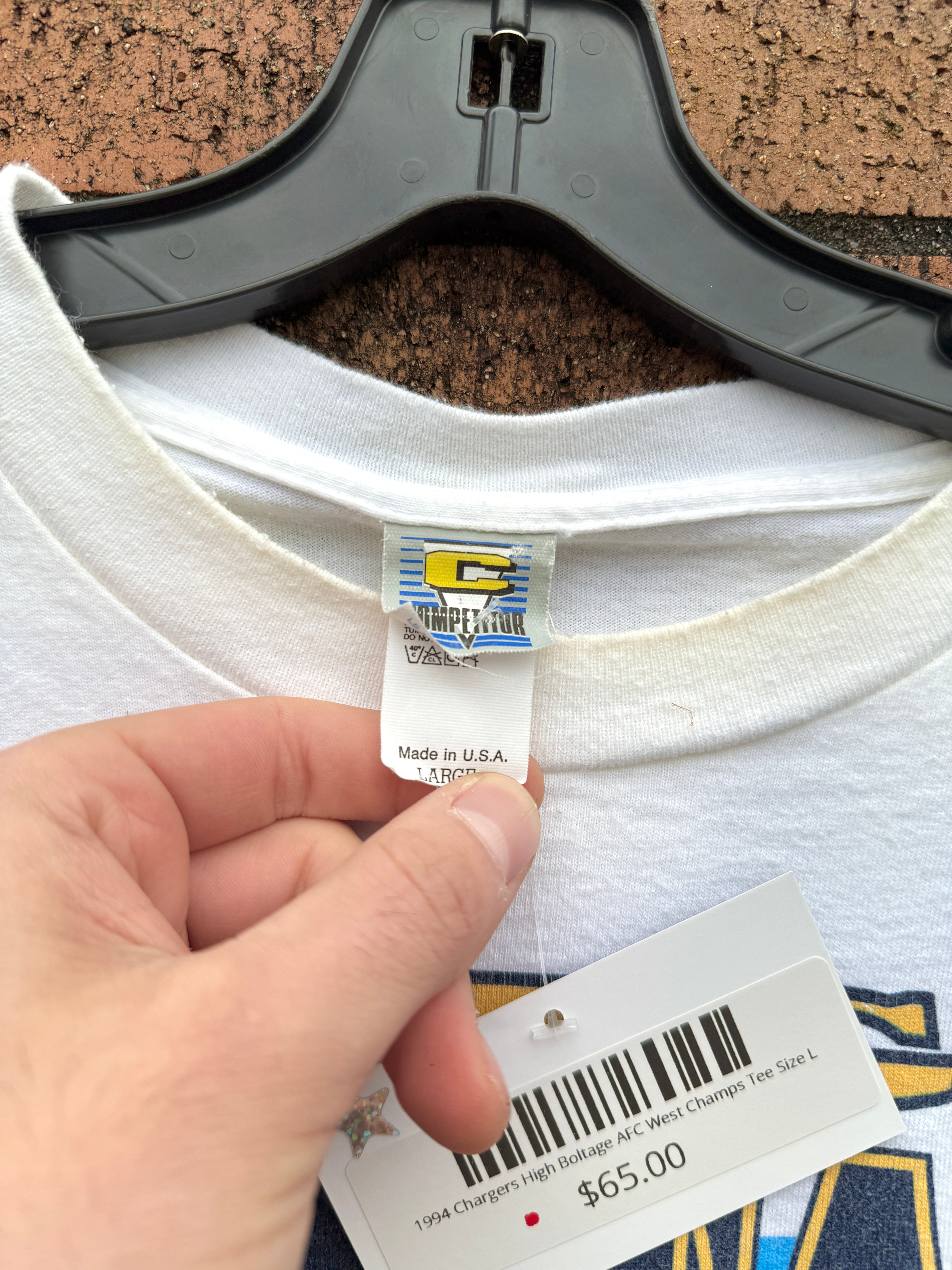 1994 Chargers High Boltage AFC West Champs Tee Size L