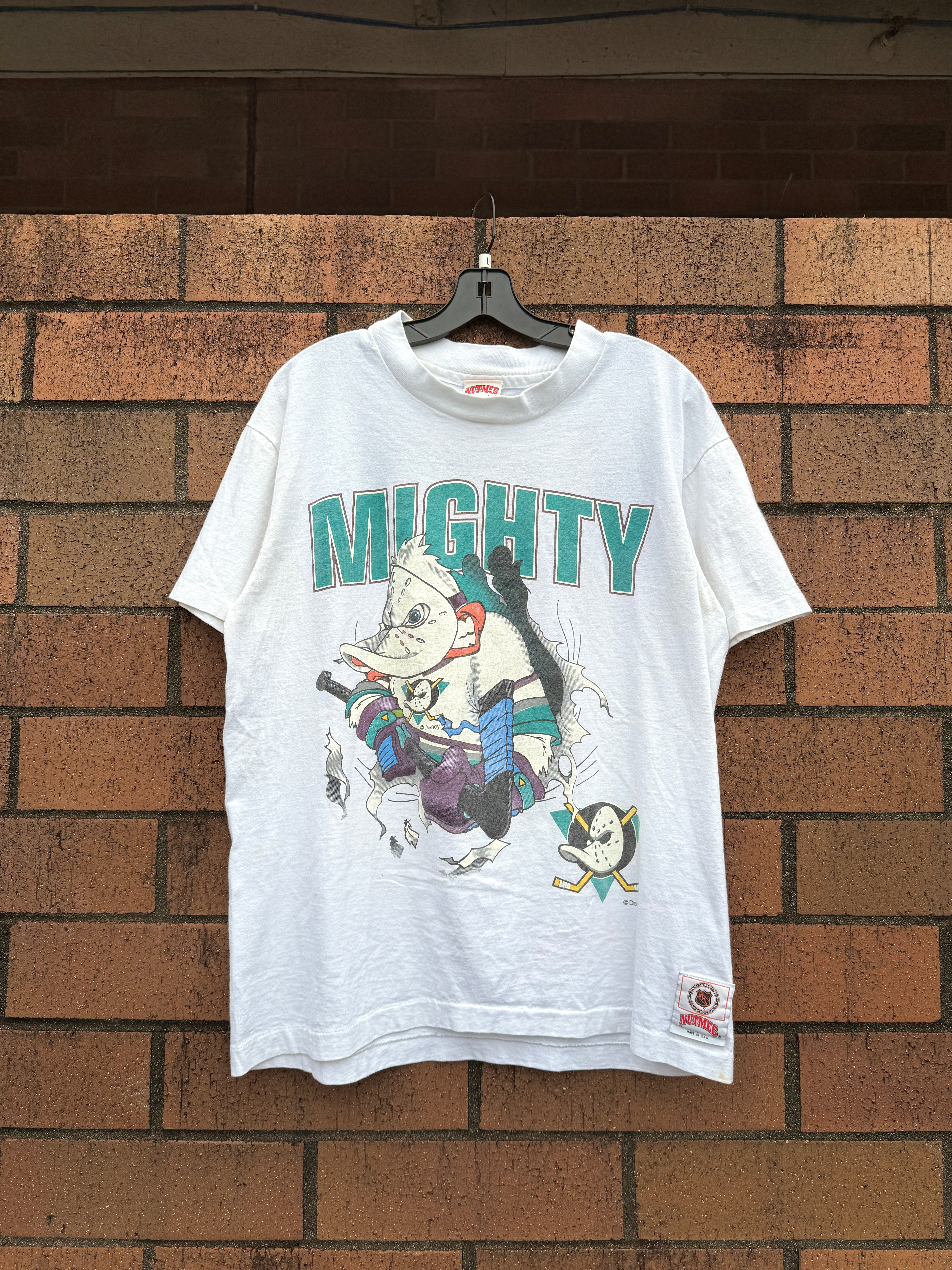 90s Anaheim Mighty Ducks Break Thru Nutmeg Tee Size L