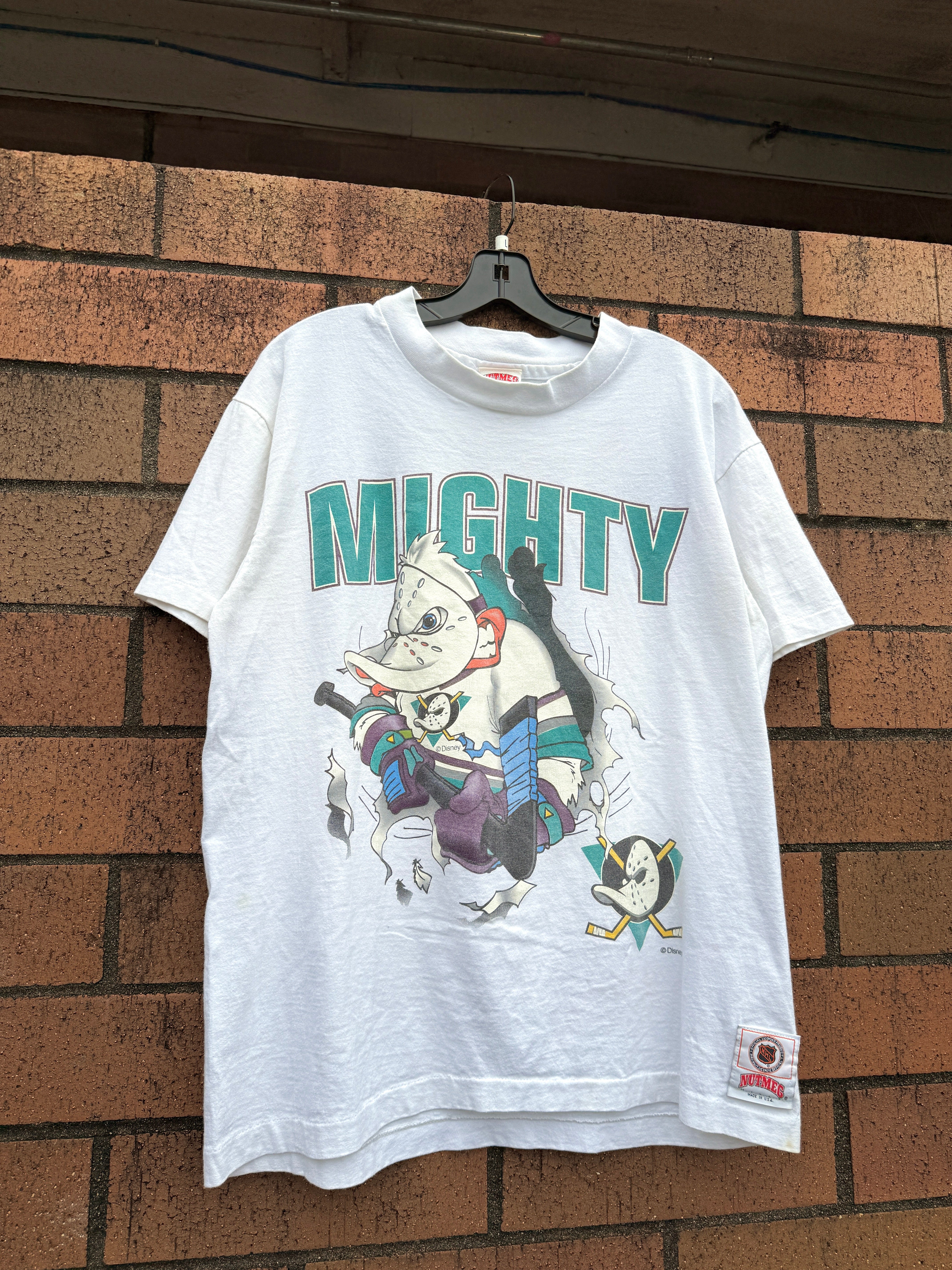 90s Anaheim Mighty Ducks Break Thru Nutmeg Tee Size L