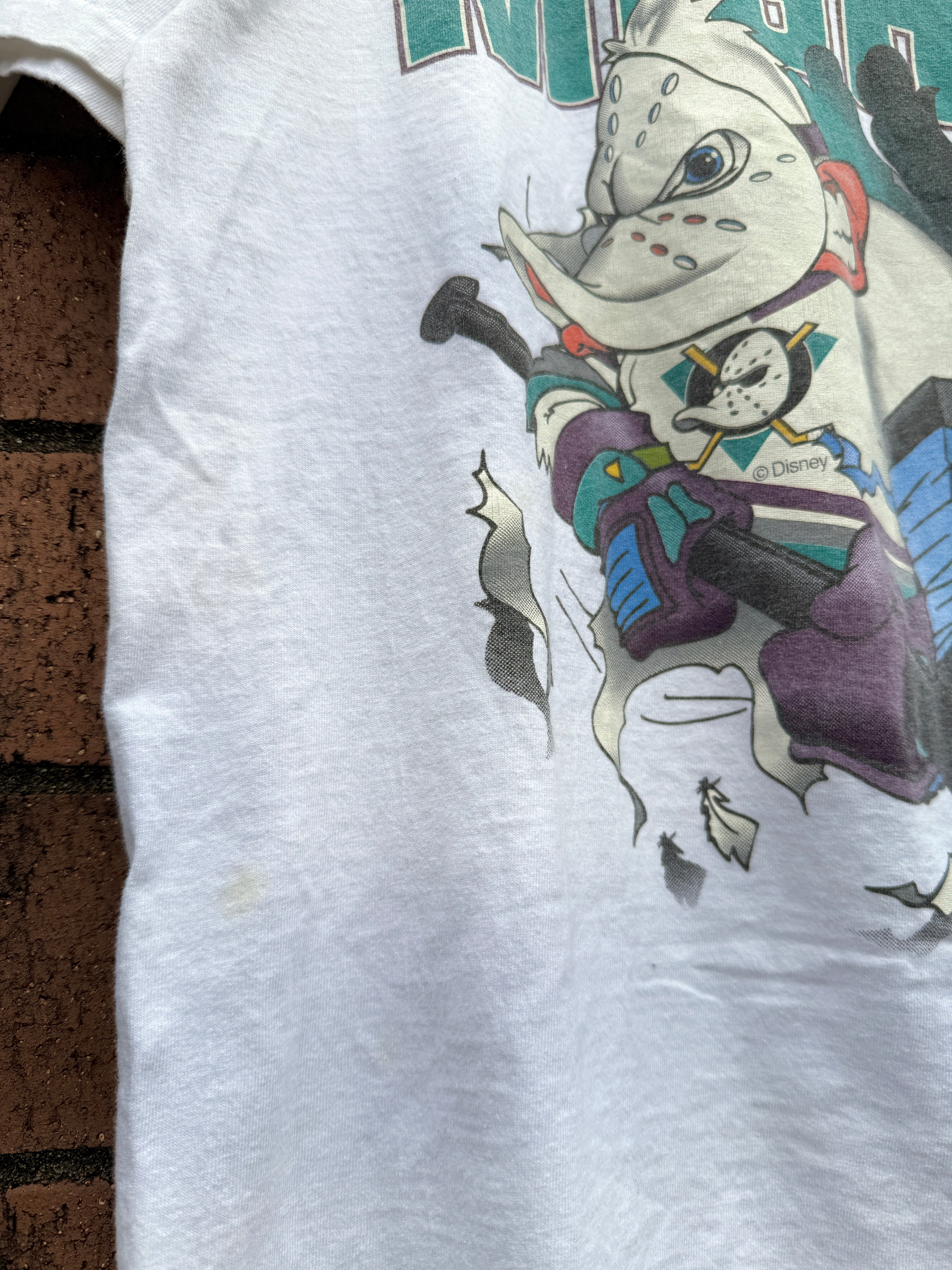 90s Anaheim Mighty Ducks Break Thru Nutmeg Tee Size L