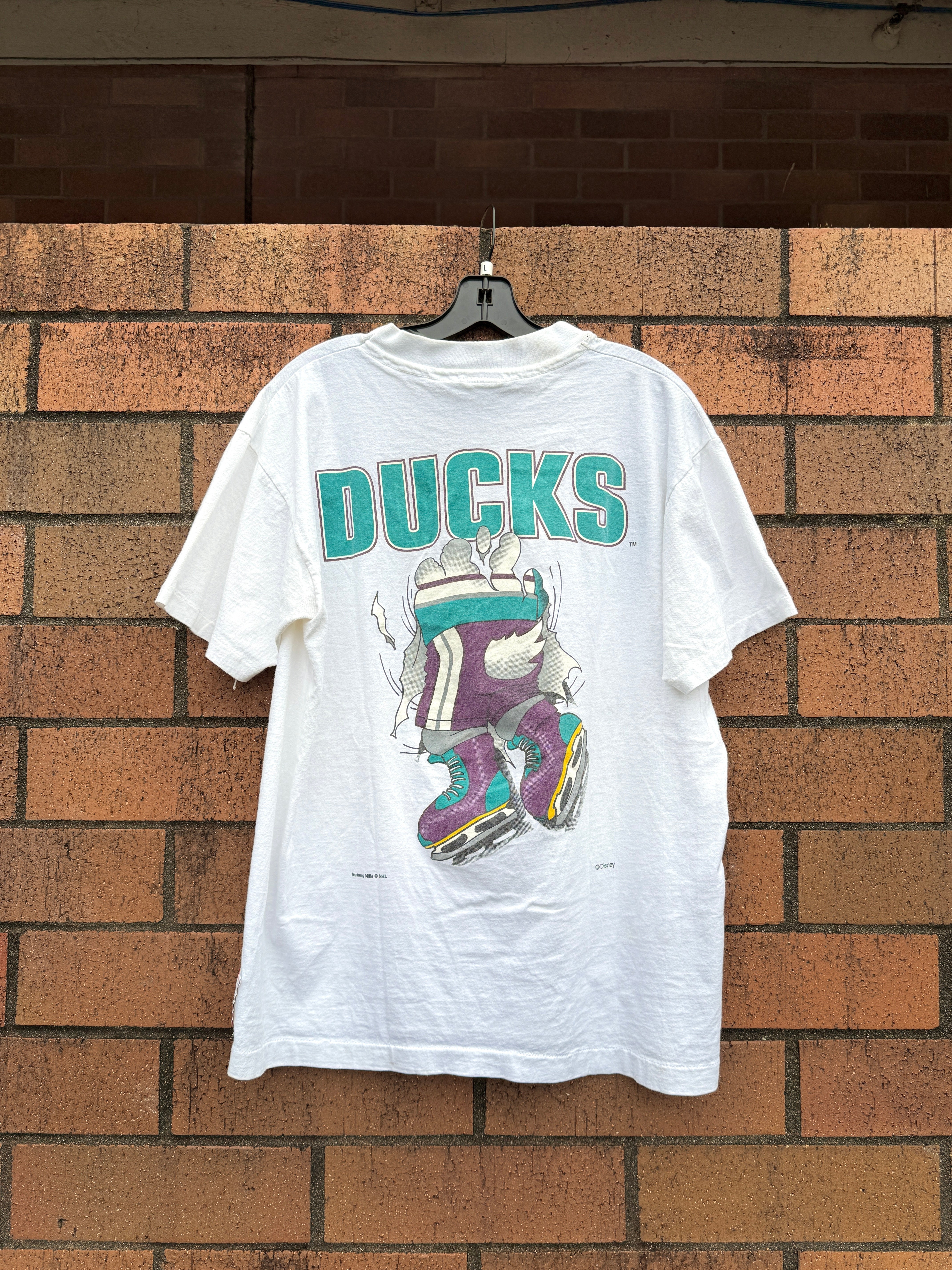 90s Anaheim Mighty Ducks Break Thru Nutmeg Tee Size L