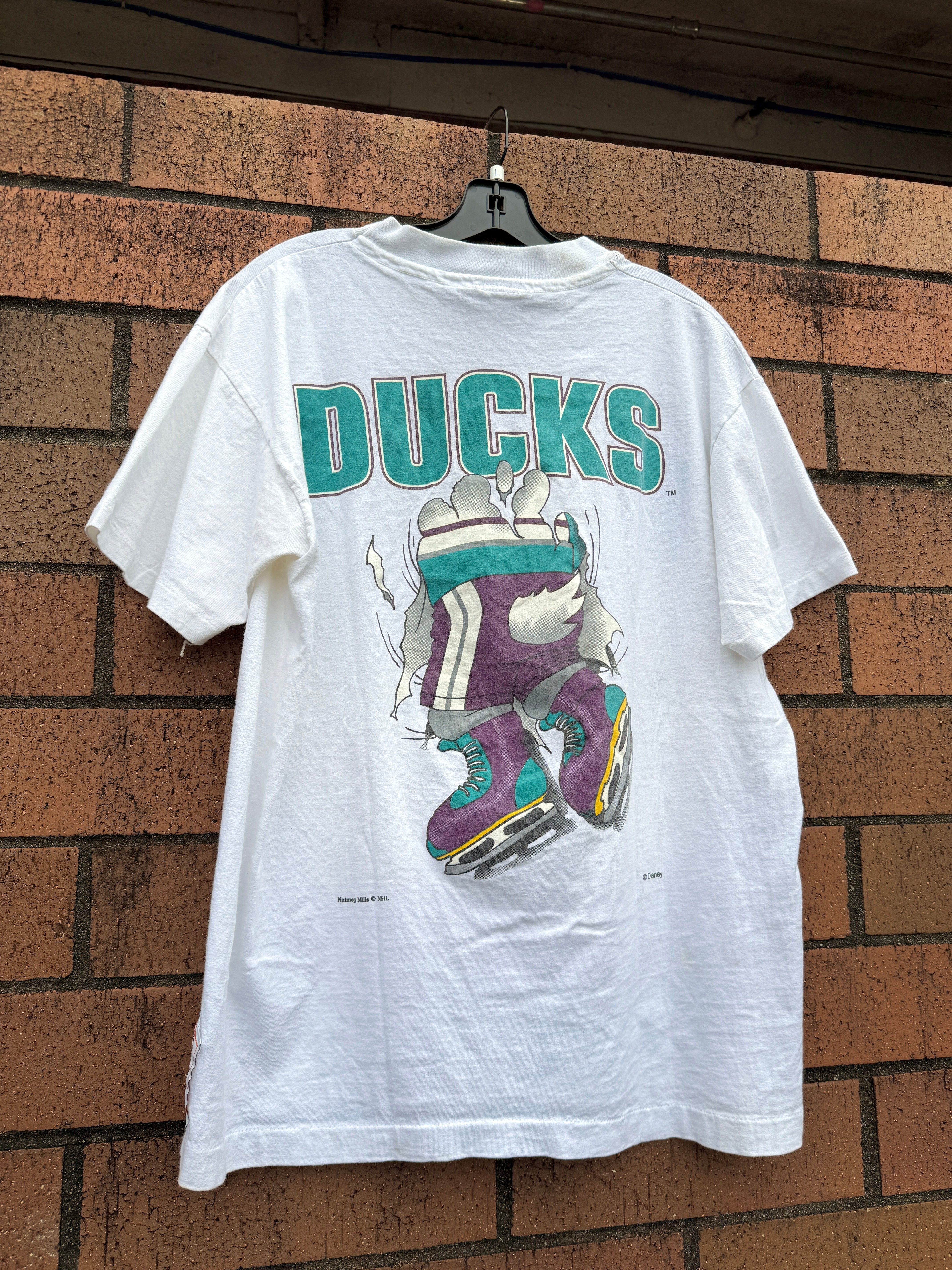 90s Anaheim Mighty Ducks Break Thru Nutmeg Tee Size L