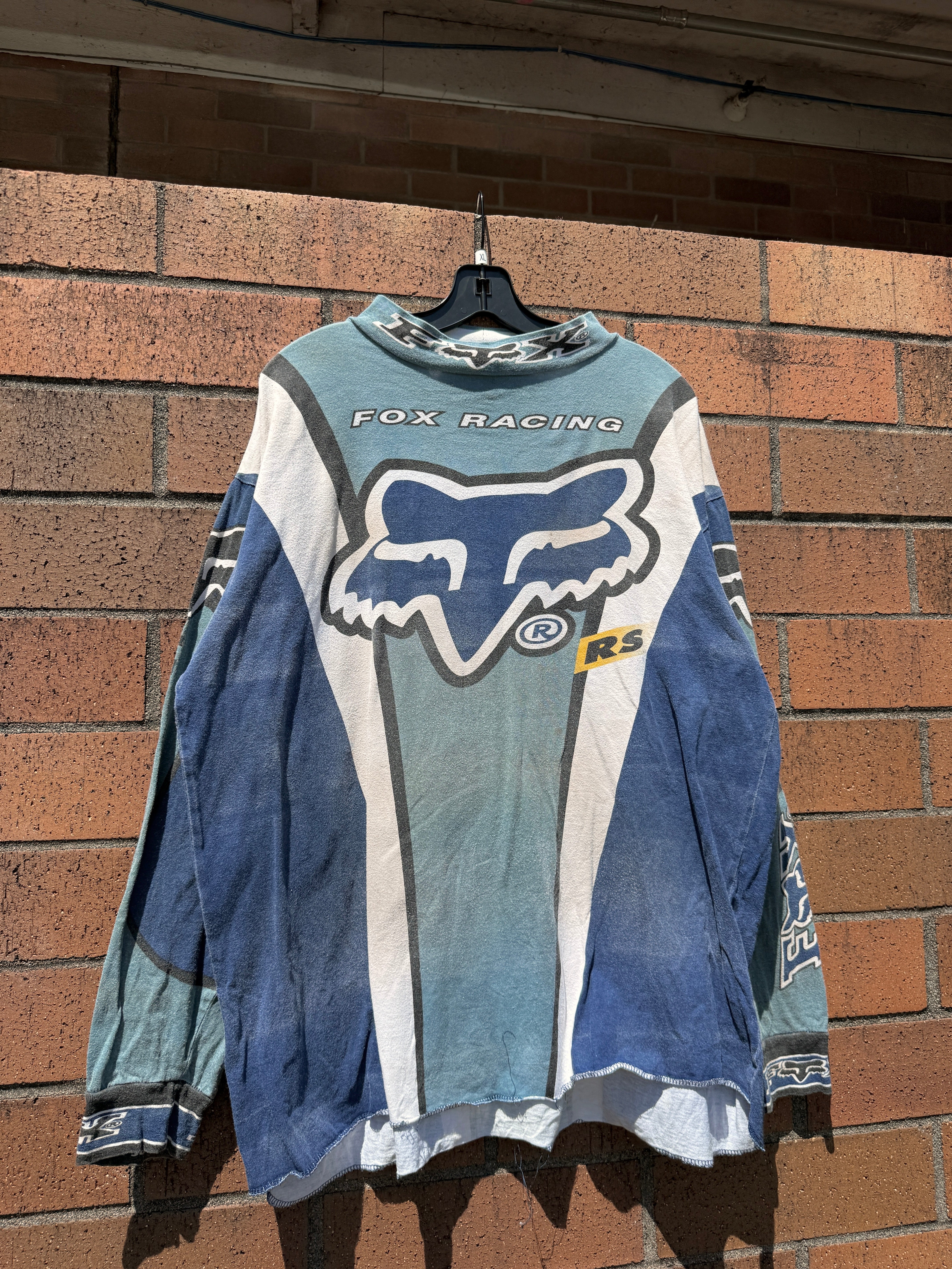 1996 Fox Racing Blue RS Moto Jersey Size XL