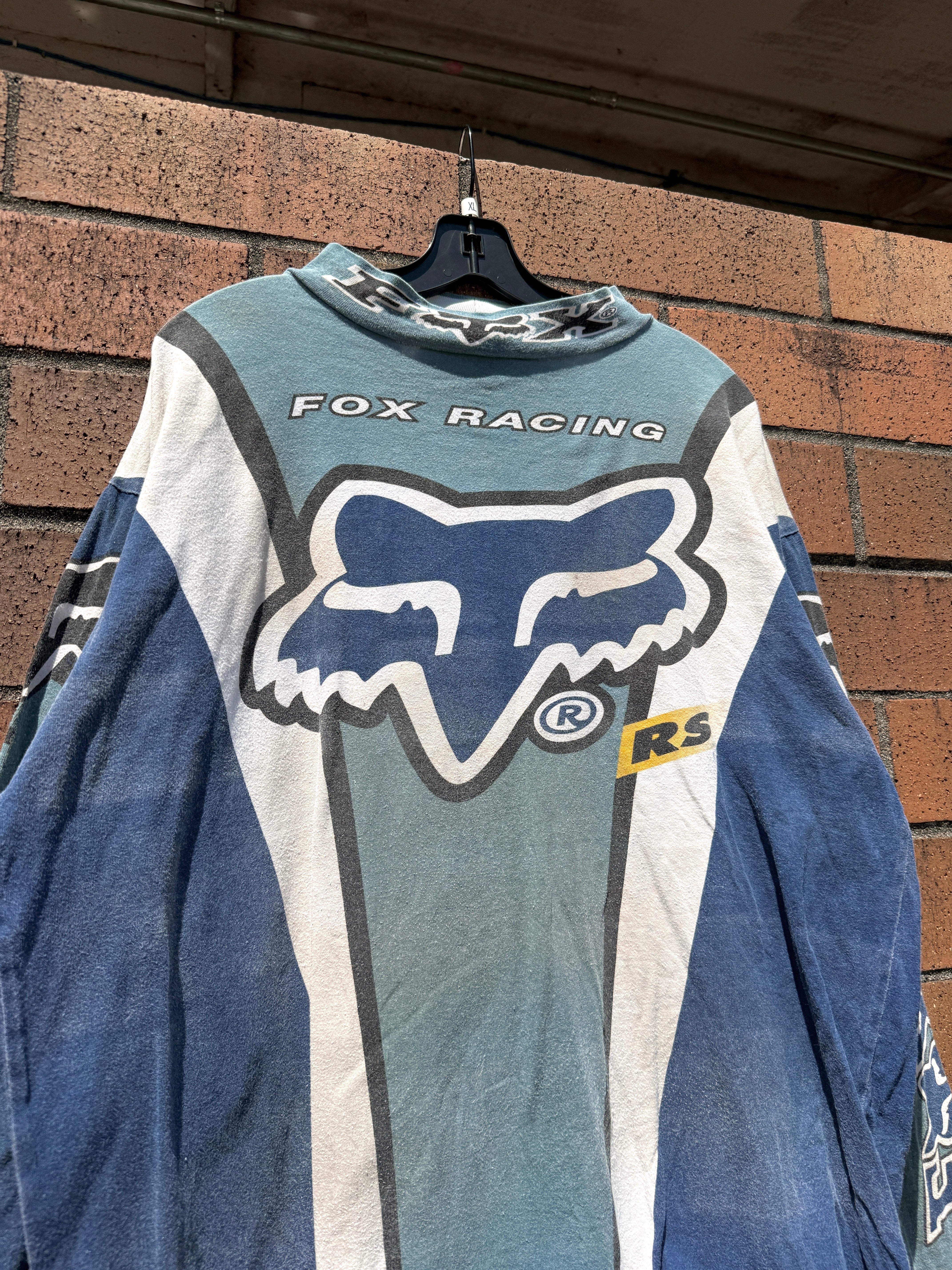 1996 Fox Racing Blue RS Moto Jersey Size XL
