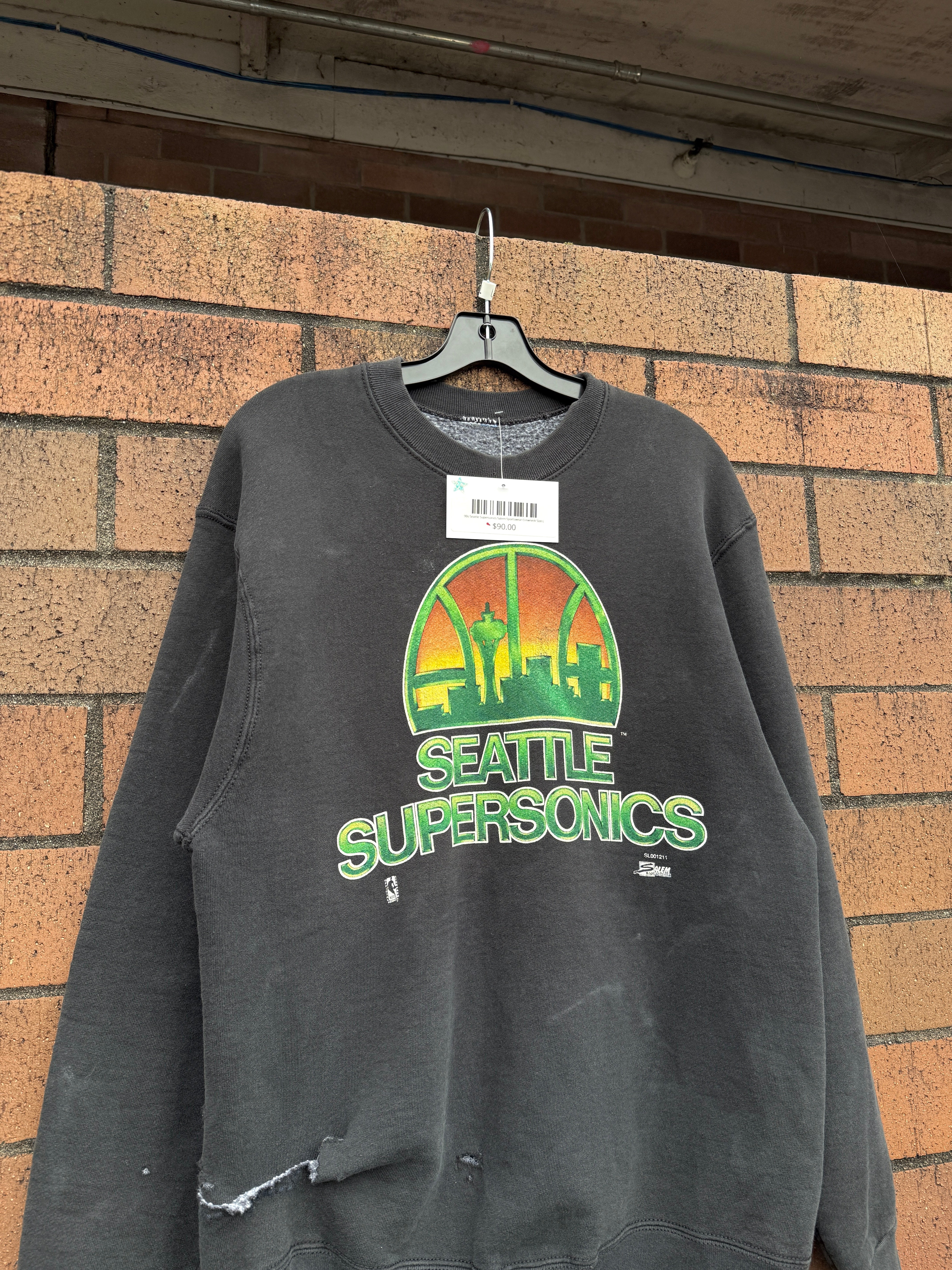 90s Seattle Supersonics Salem Sportswear Crewneck Size L