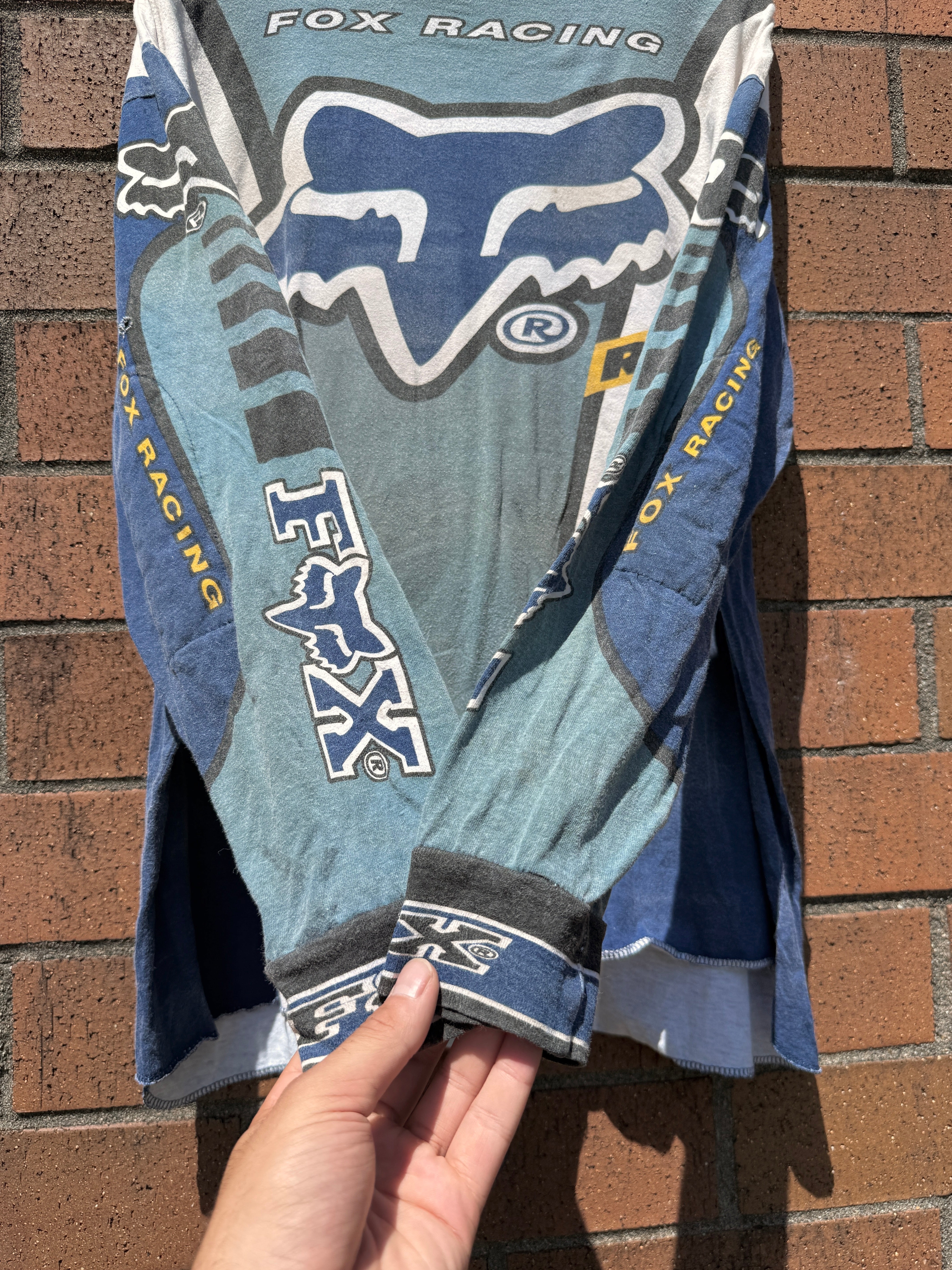 1996 Fox Racing Blue RS Moto Jersey Size XL