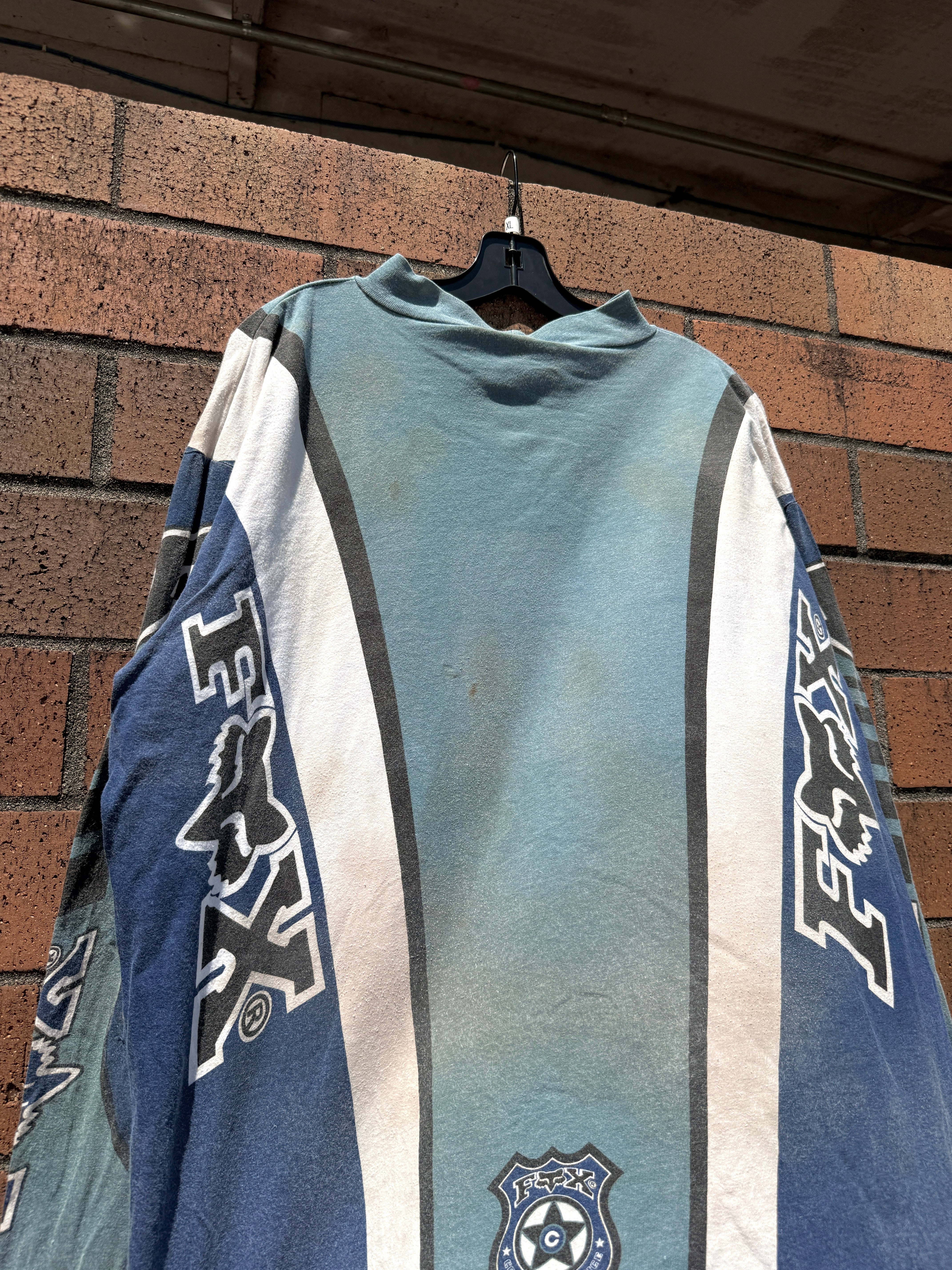1996 Fox Racing Blue RS Moto Jersey Size XL