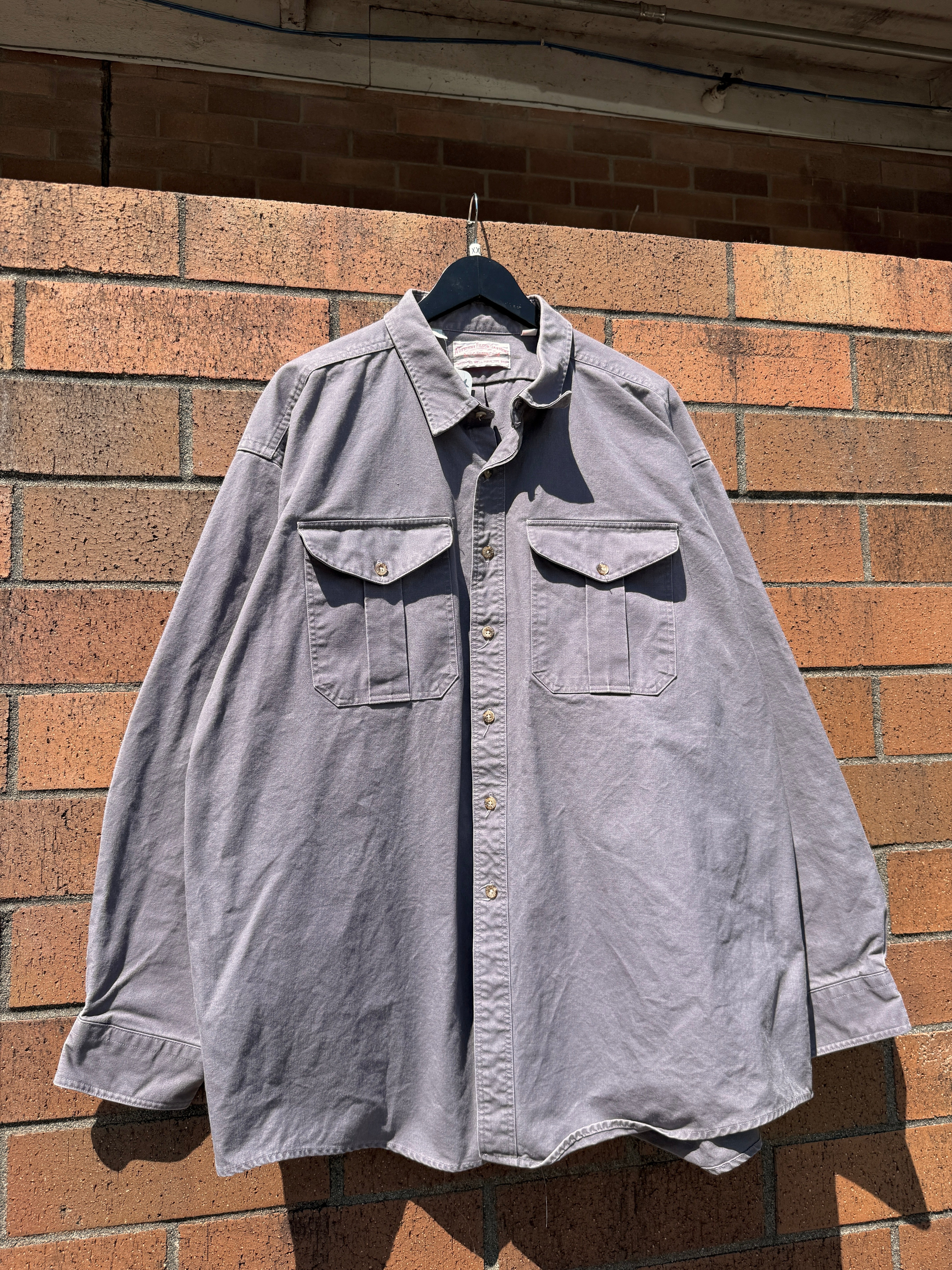 1995 Filson Charcoal Plum Shelter Cloth Button Up Shirt Size 3XL