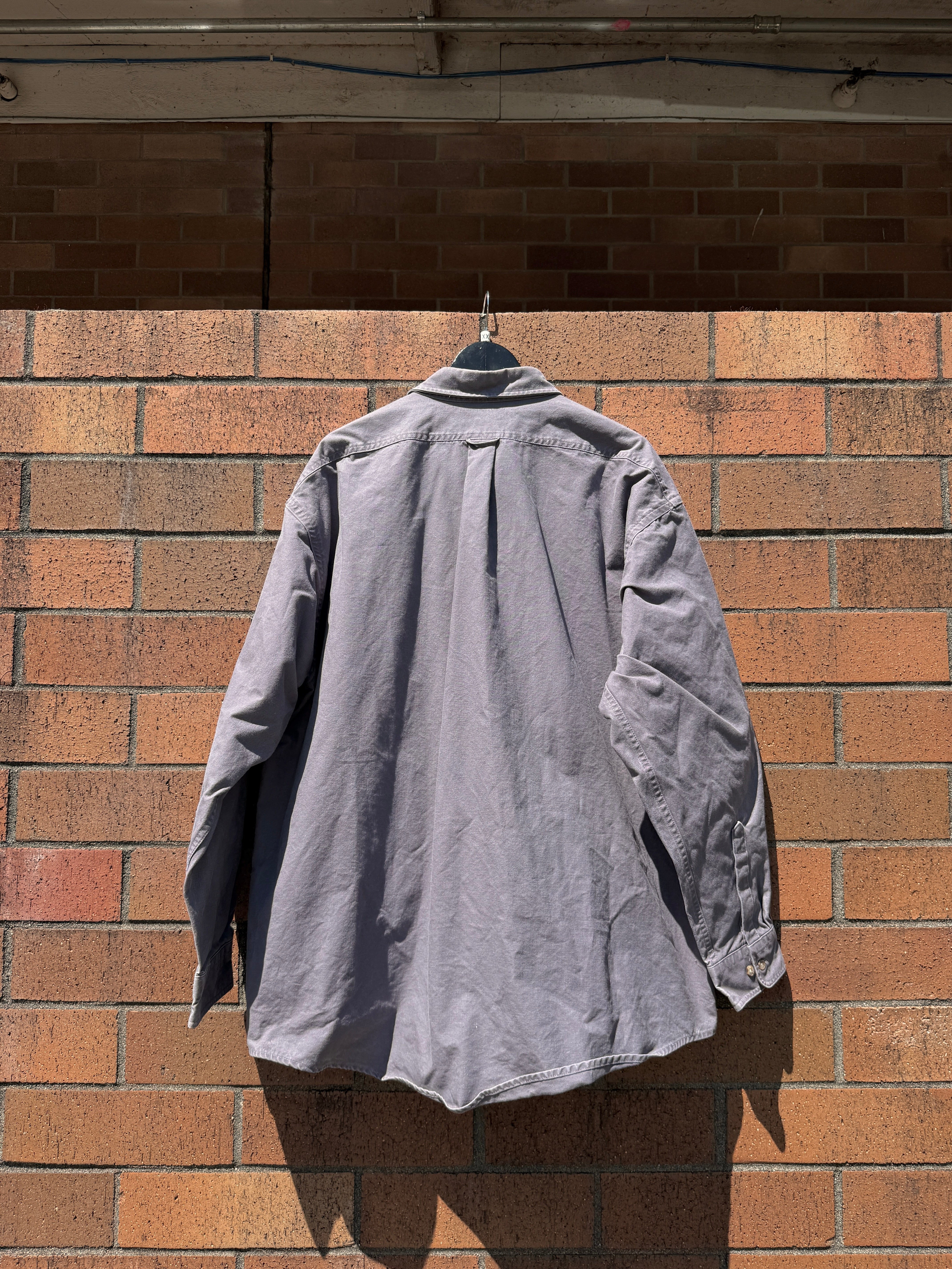 1995 Filson Charcoal Plum Shelter Cloth Button Up Shirt Size 3XL