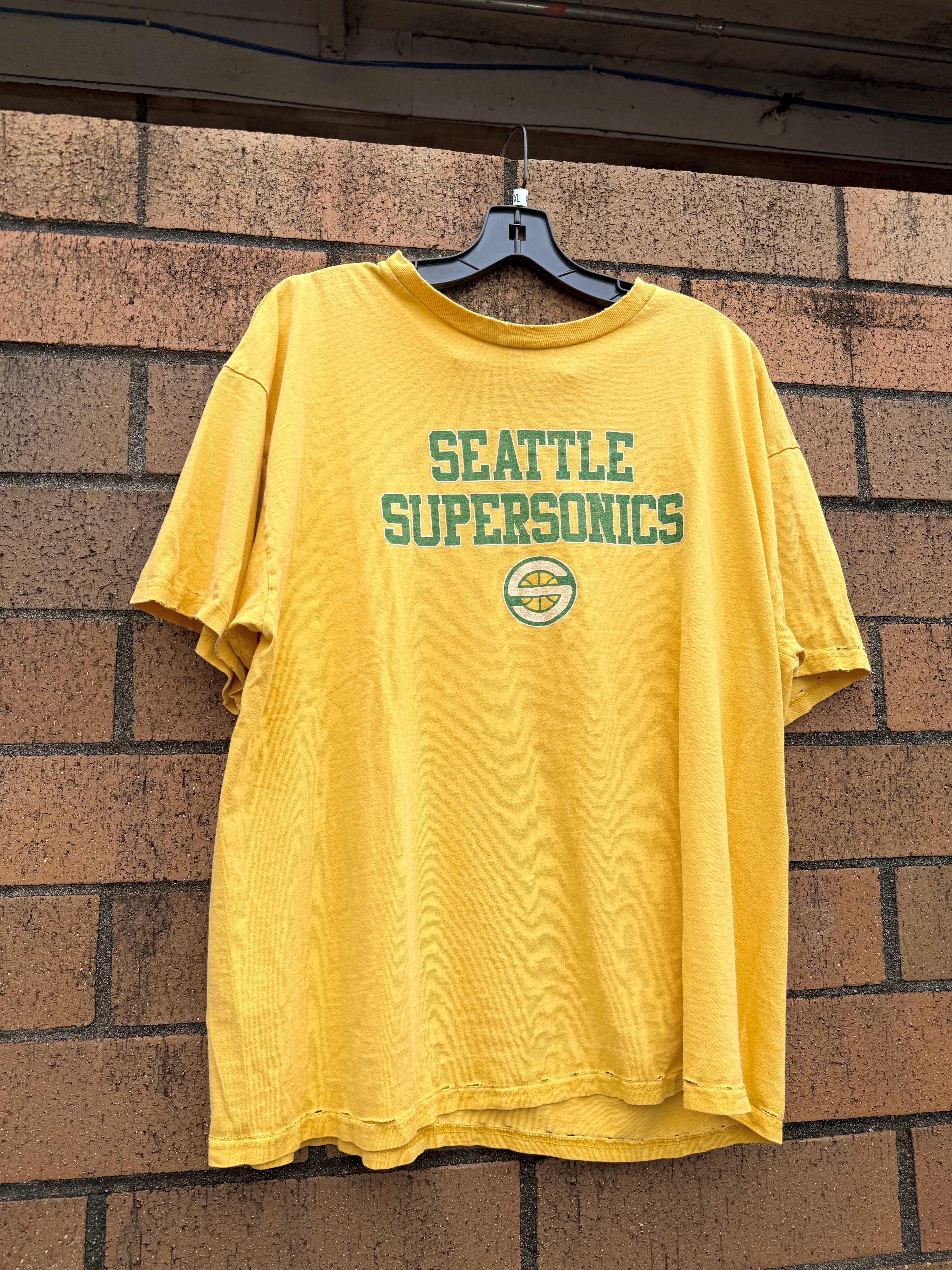 Y2K Seattle Supersonics Yellow Comcast Tee Size XL