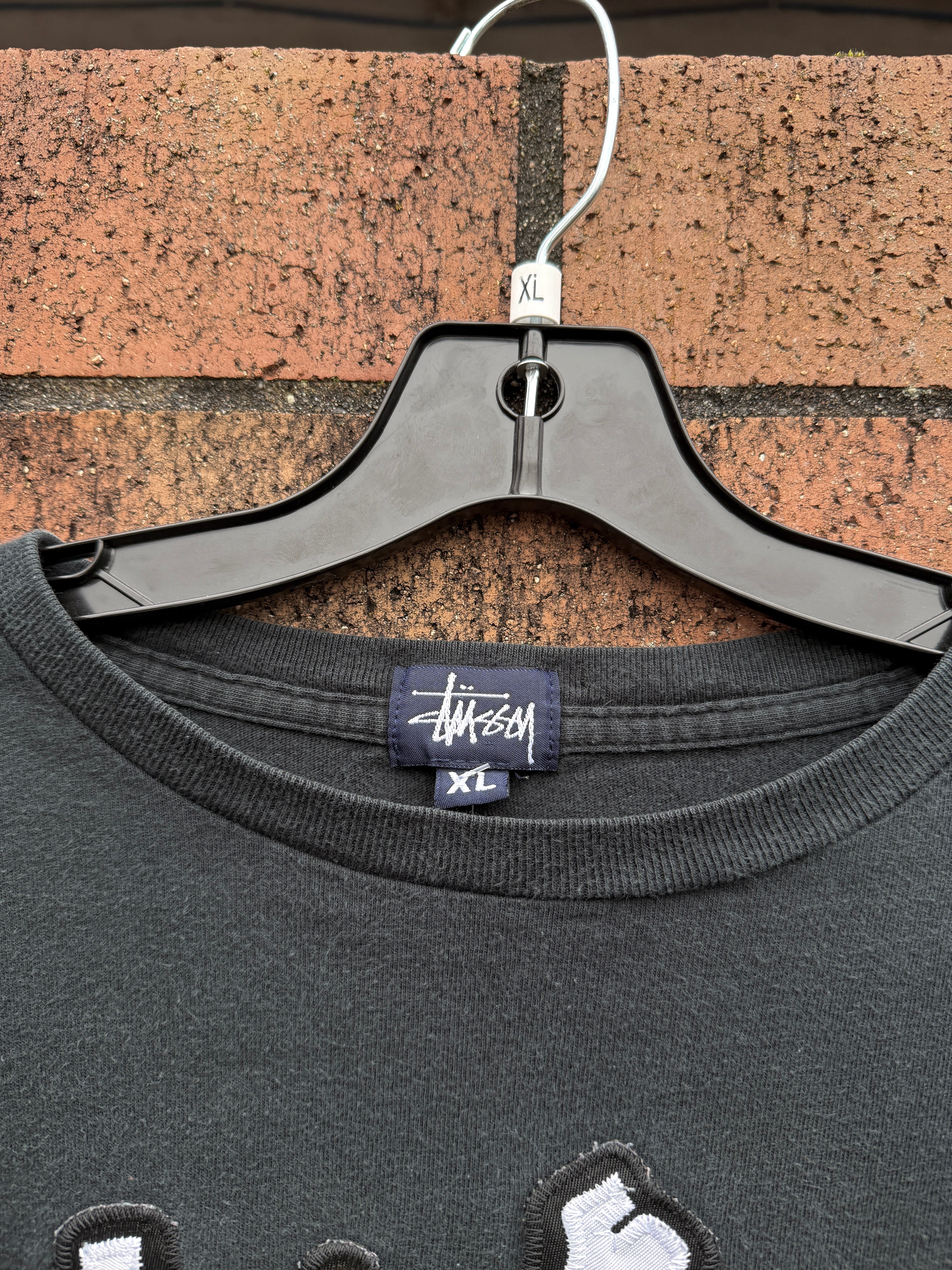 90s Stussy Crossbones Script Long Sleeve Tee (Made in USA) Size XL