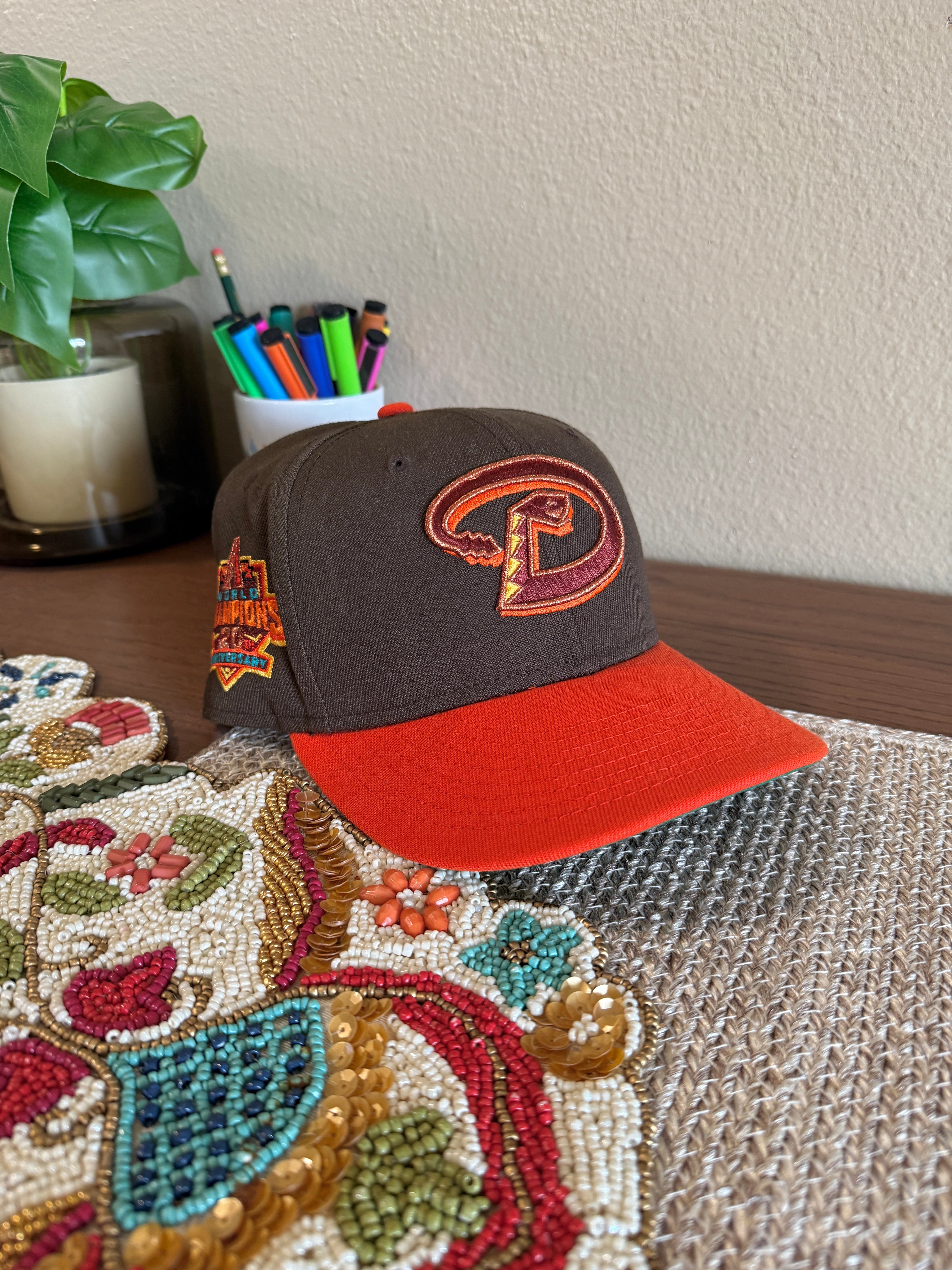 New Era Arizona Diamondbacks Dio The Last in Line Fitted Hat Brown USED Size 7 1/4