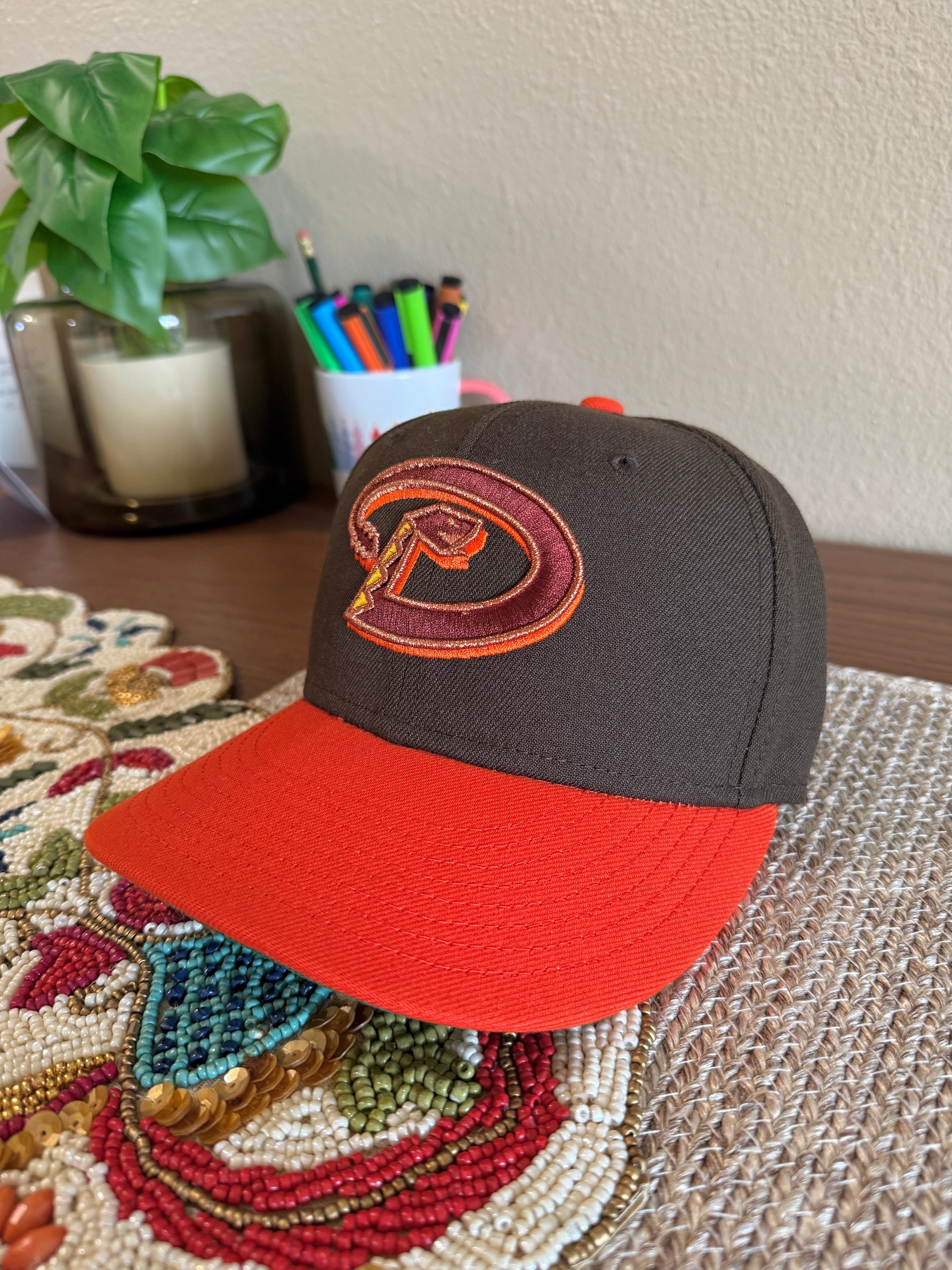 New Era Arizona Diamondbacks Dio The Last in Line Fitted Hat Brown USED Size 7 1/4