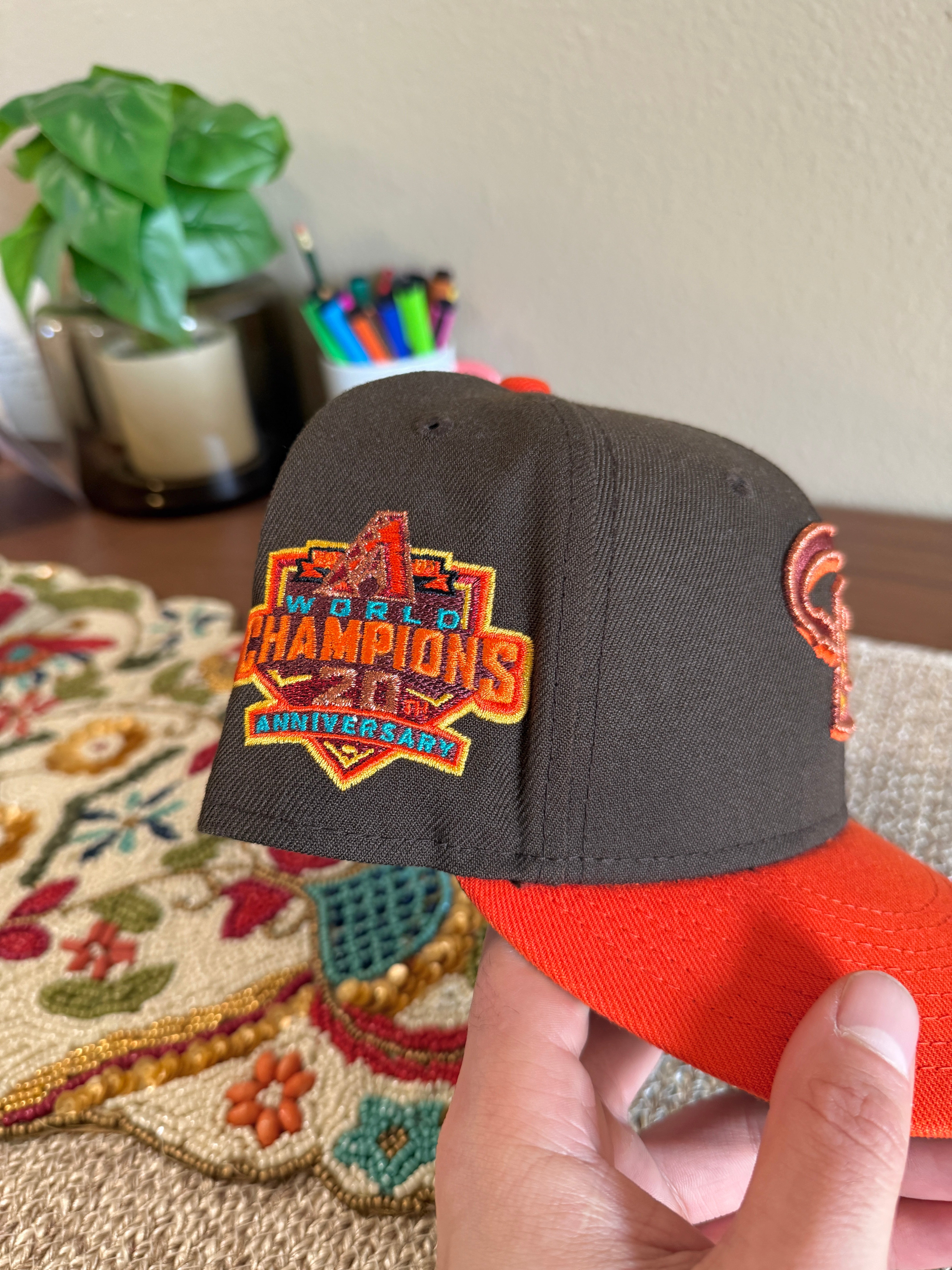 New Era Arizona Diamondbacks Dio The Last in Line Fitted Hat Brown USED Size 7 1/4