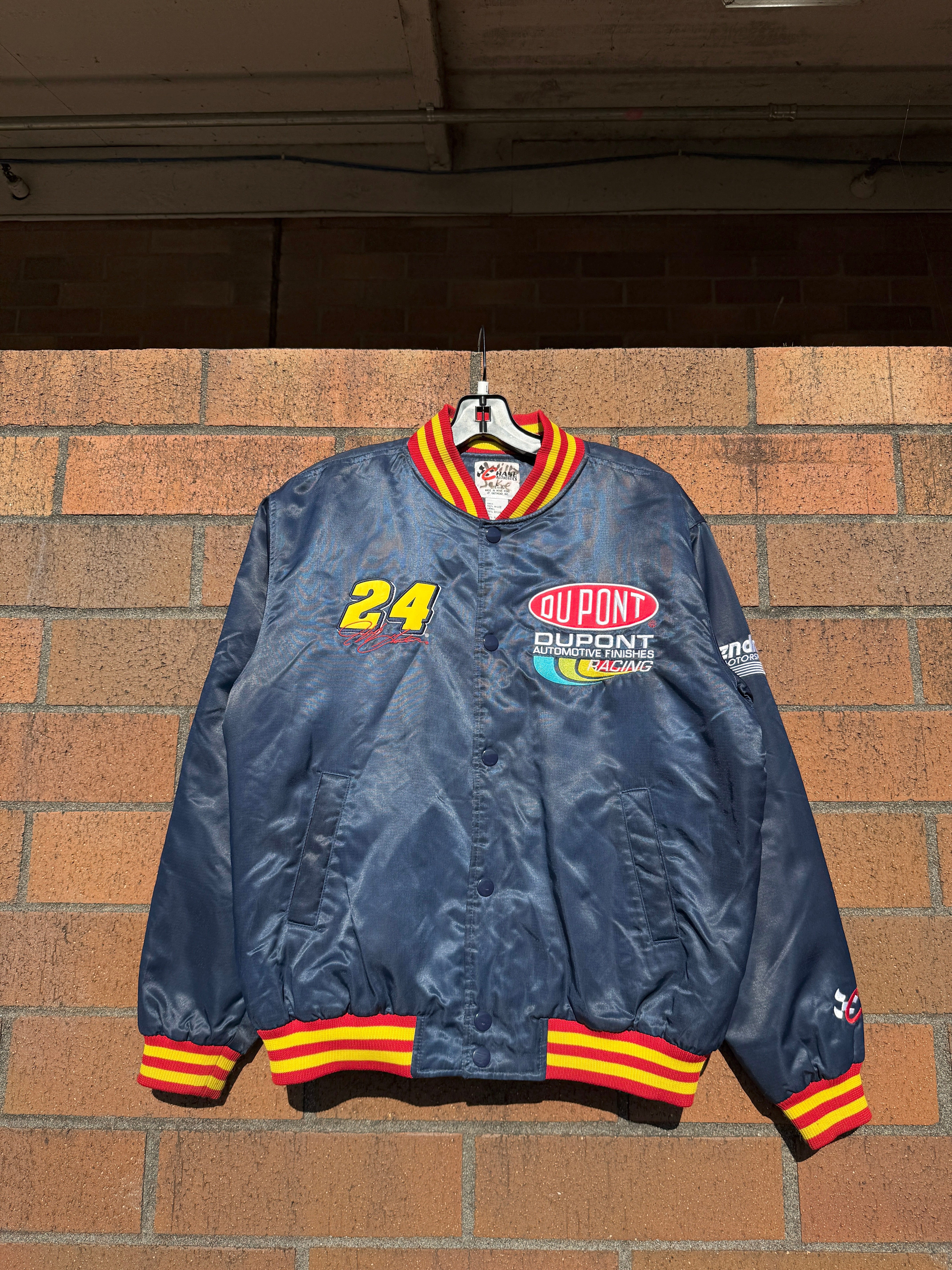 Y2K Jeff Gordon Dupont Chase Satin Nascar Jacket Sz L