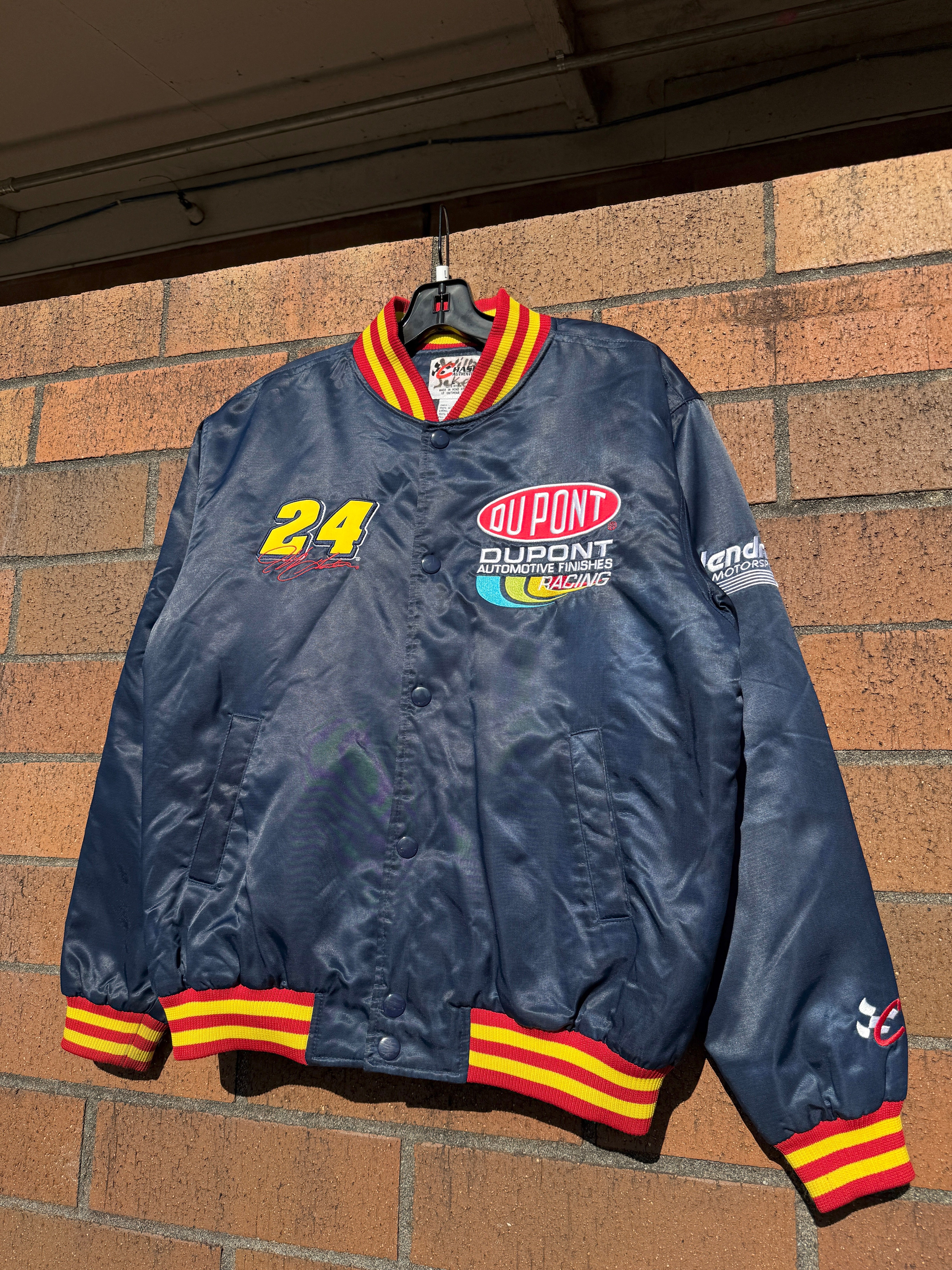 Y2K Jeff Gordon Dupont Chase Satin Nascar Jacket Sz L