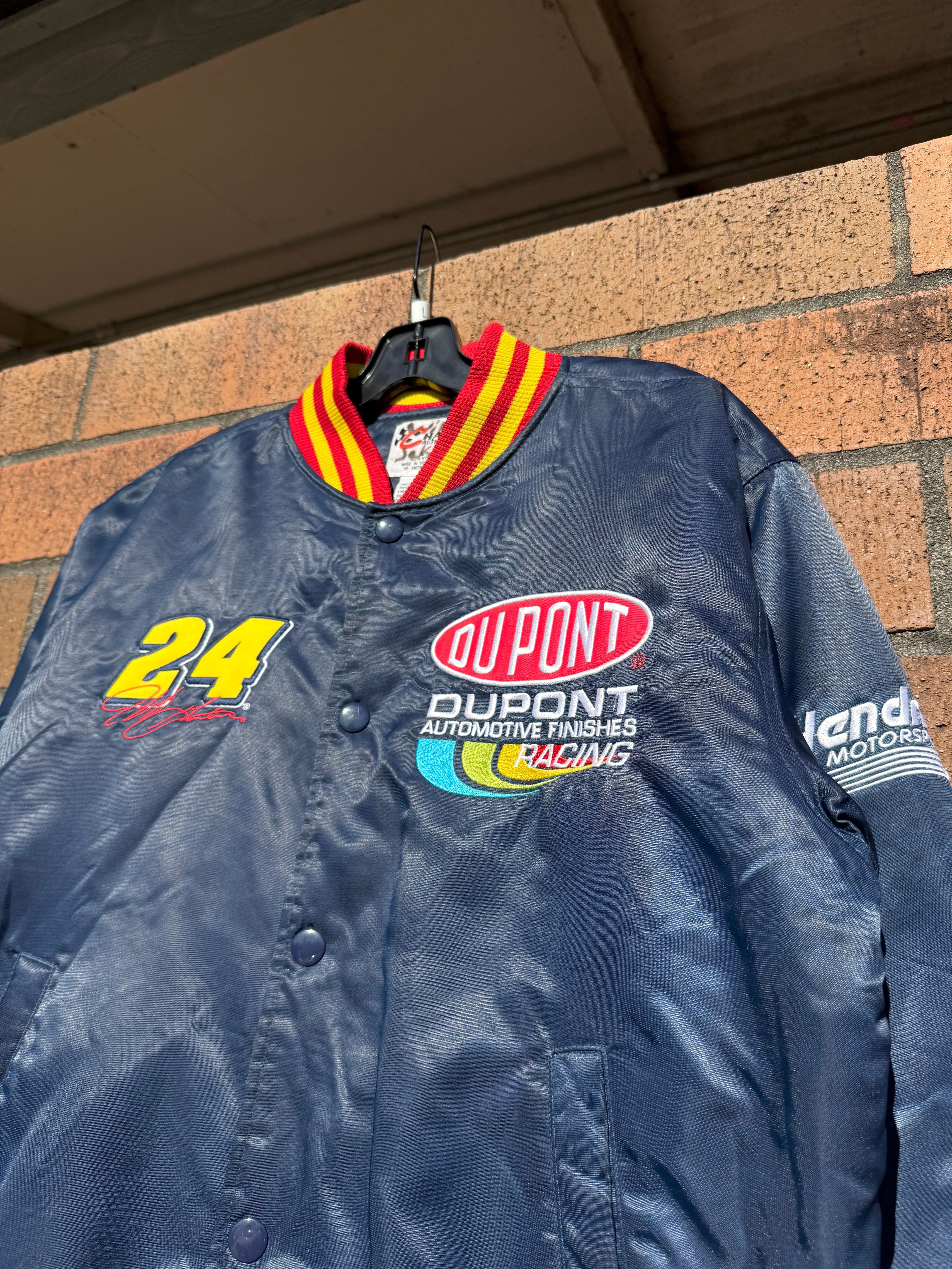 Y2K Jeff Gordon Dupont Chase Satin Nascar Jacket Sz L