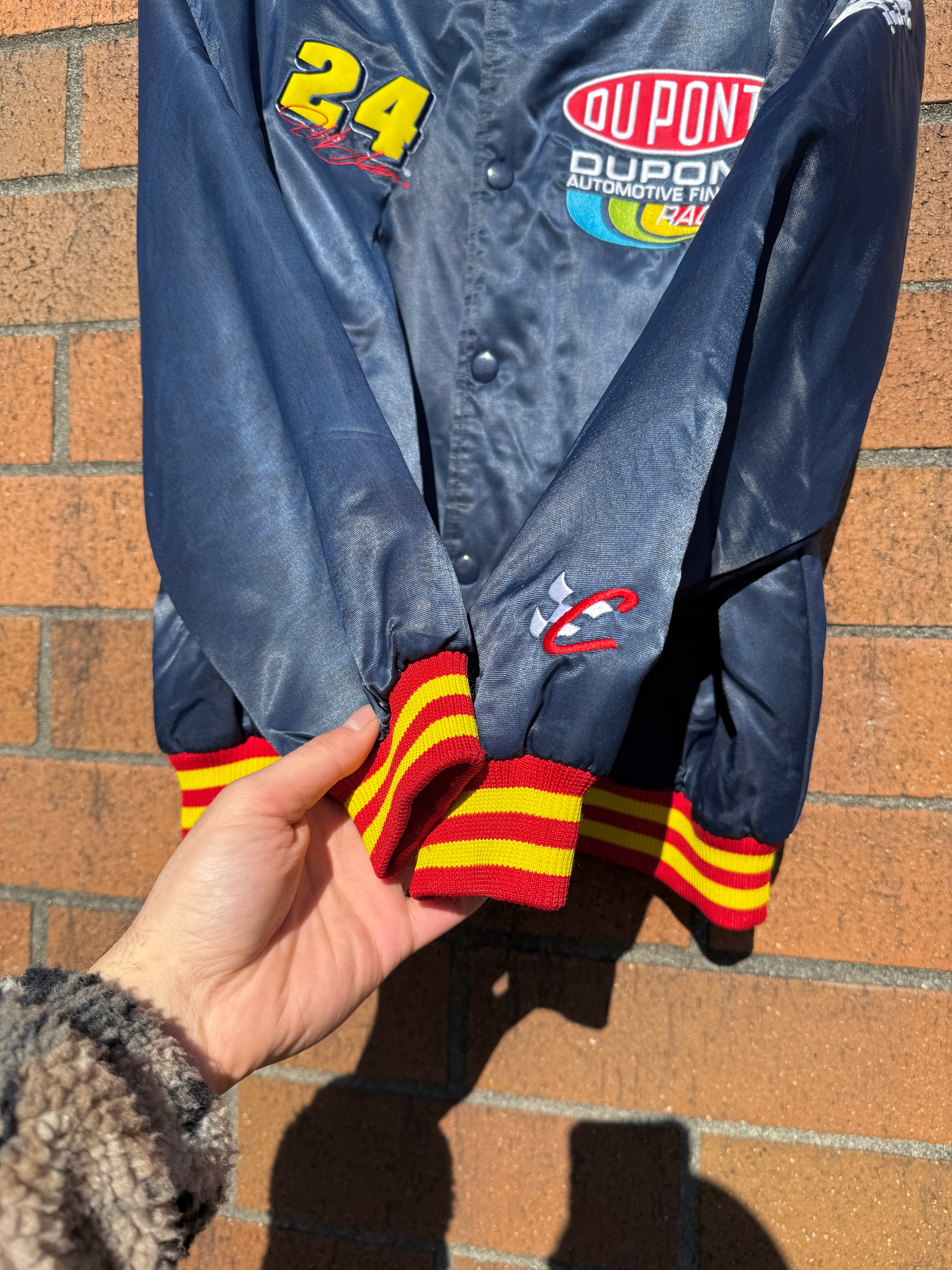 Y2K Jeff Gordon Dupont Chase Satin Nascar Jacket Sz L