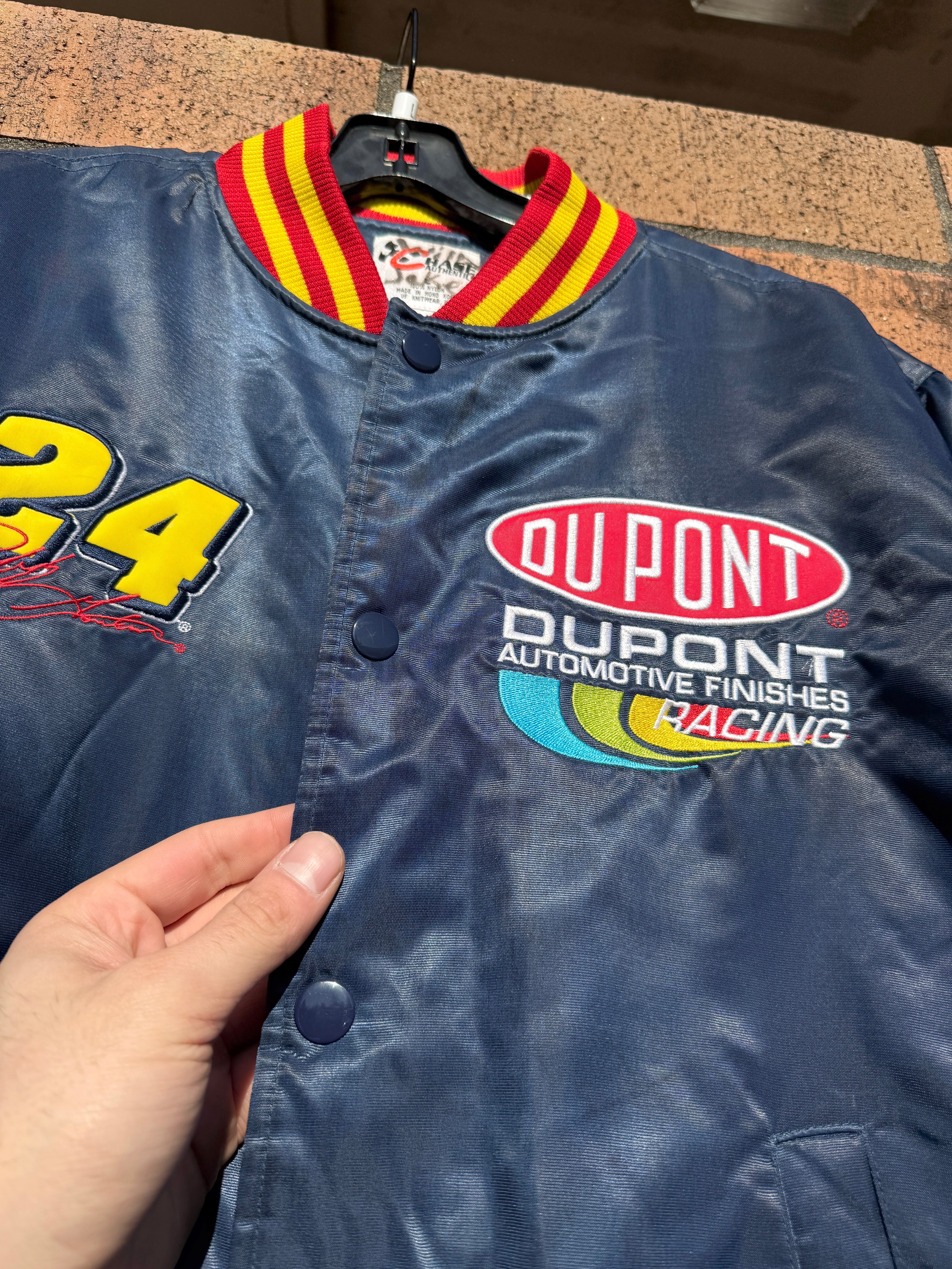 Y2K Jeff Gordon Dupont Chase Satin Nascar Jacket Sz L