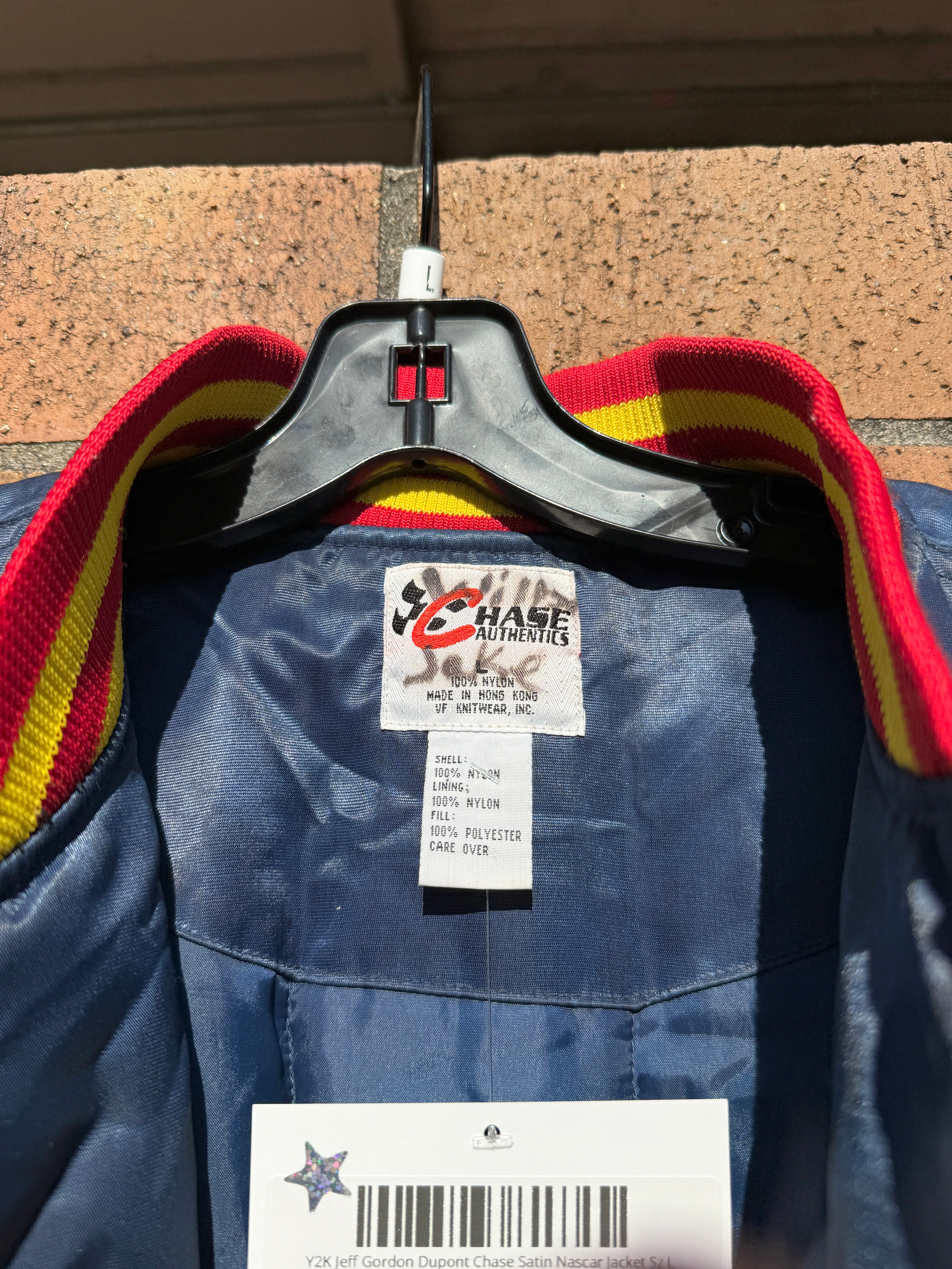 Y2K Jeff Gordon Dupont Chase Satin Nascar Jacket Sz L