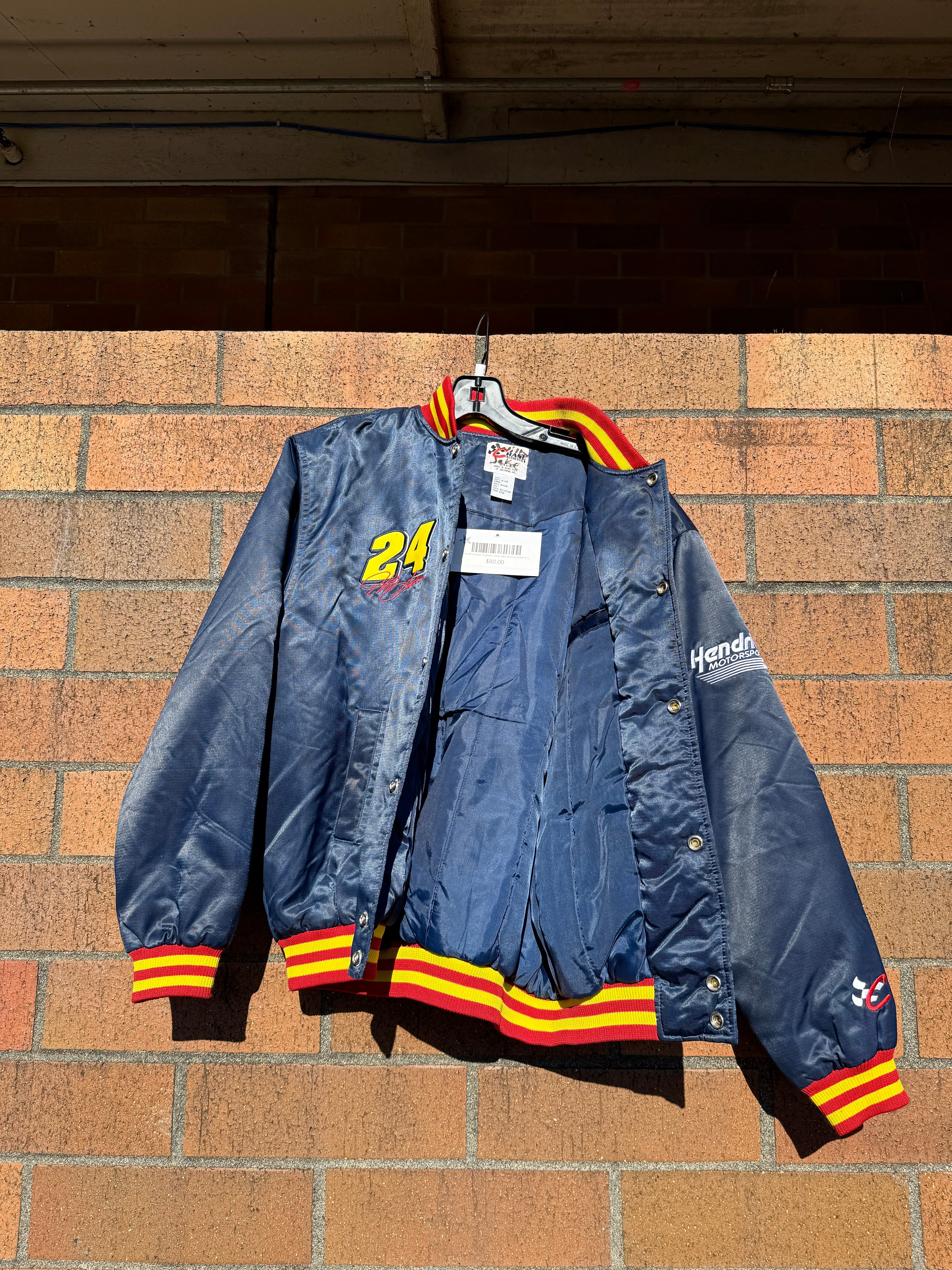 Y2K Jeff Gordon Dupont Chase Satin Nascar Jacket Sz L